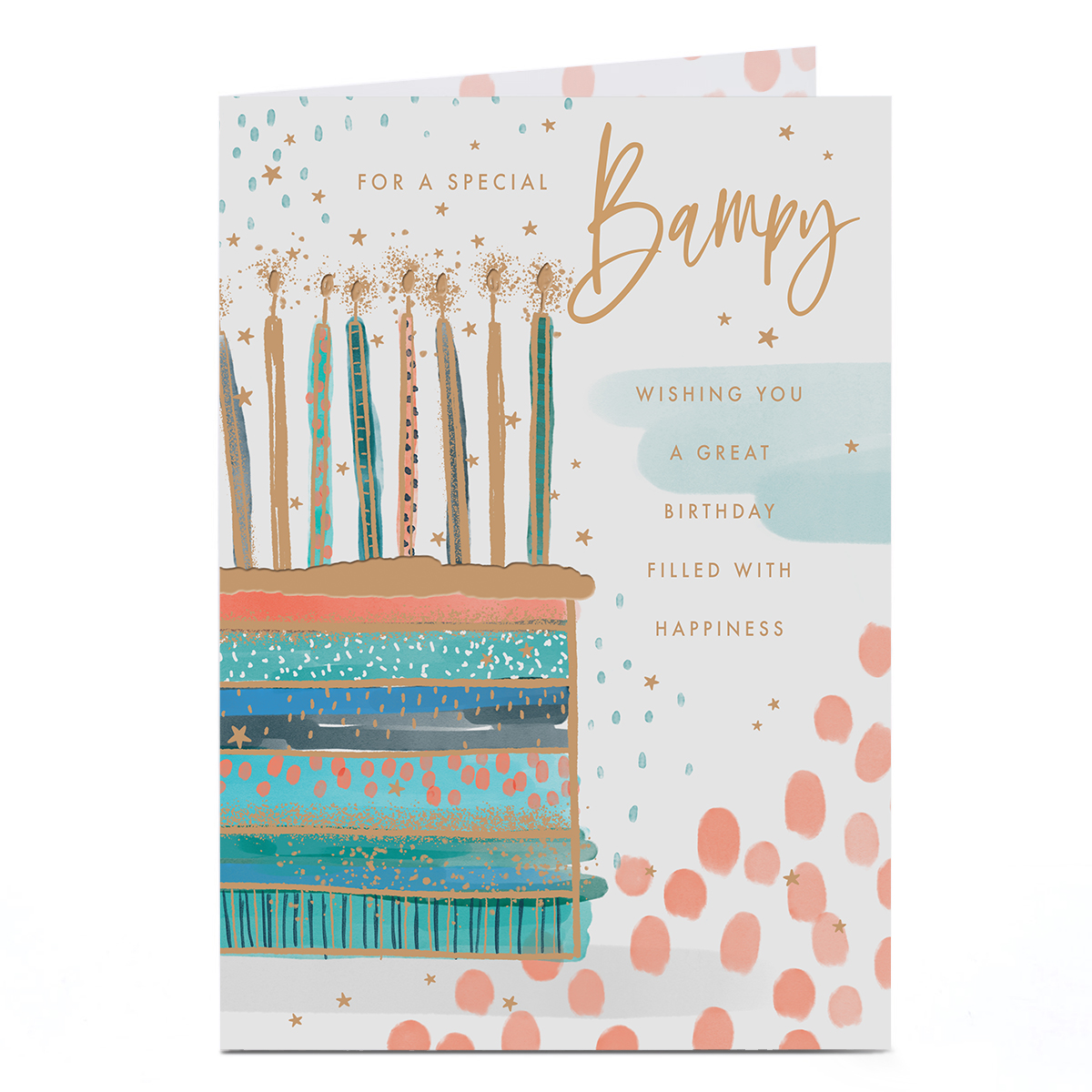 Birthday Card - Blue Birthday Cake, Bampy