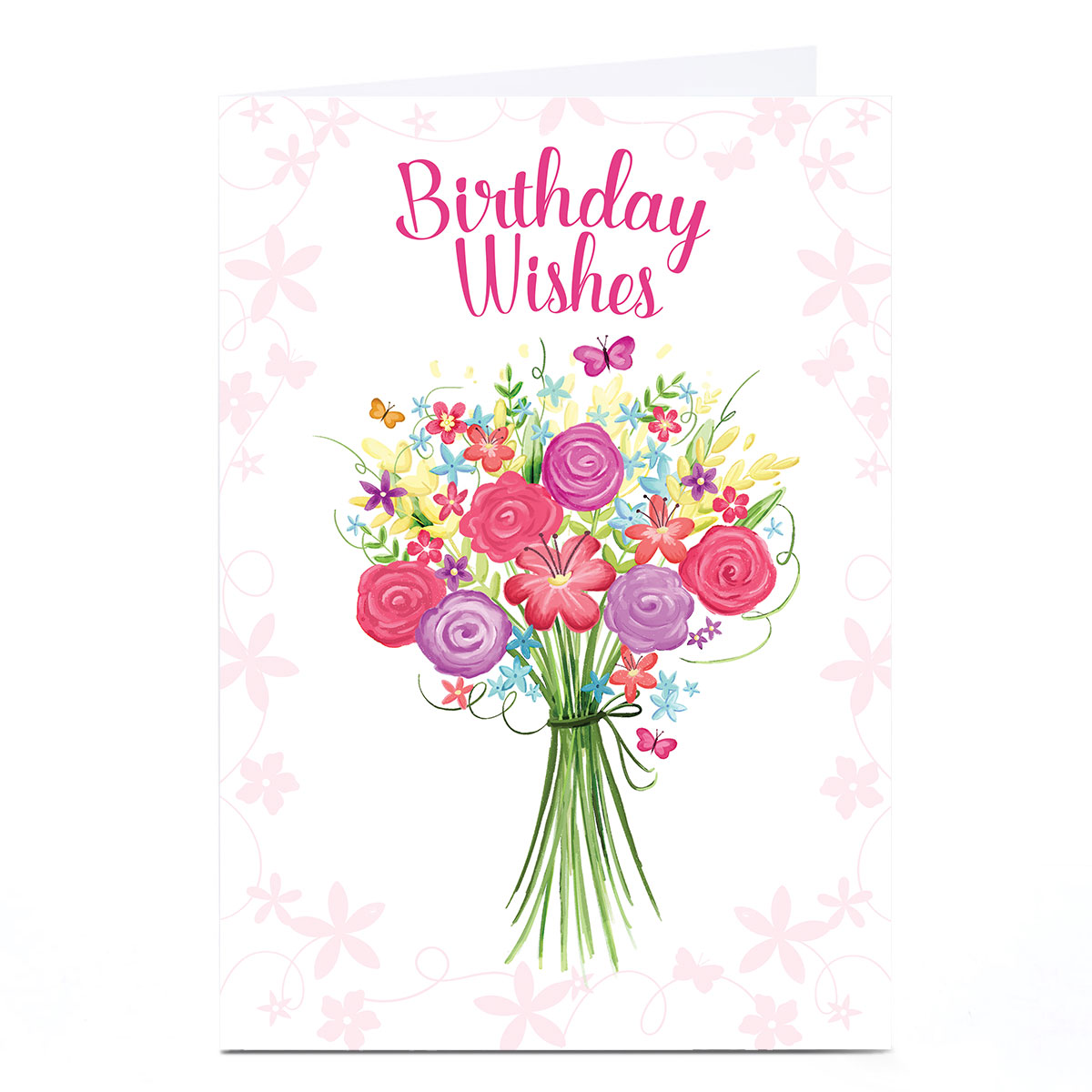 Personalised Birthday Card - Birthday Wishes Flower Bouquet