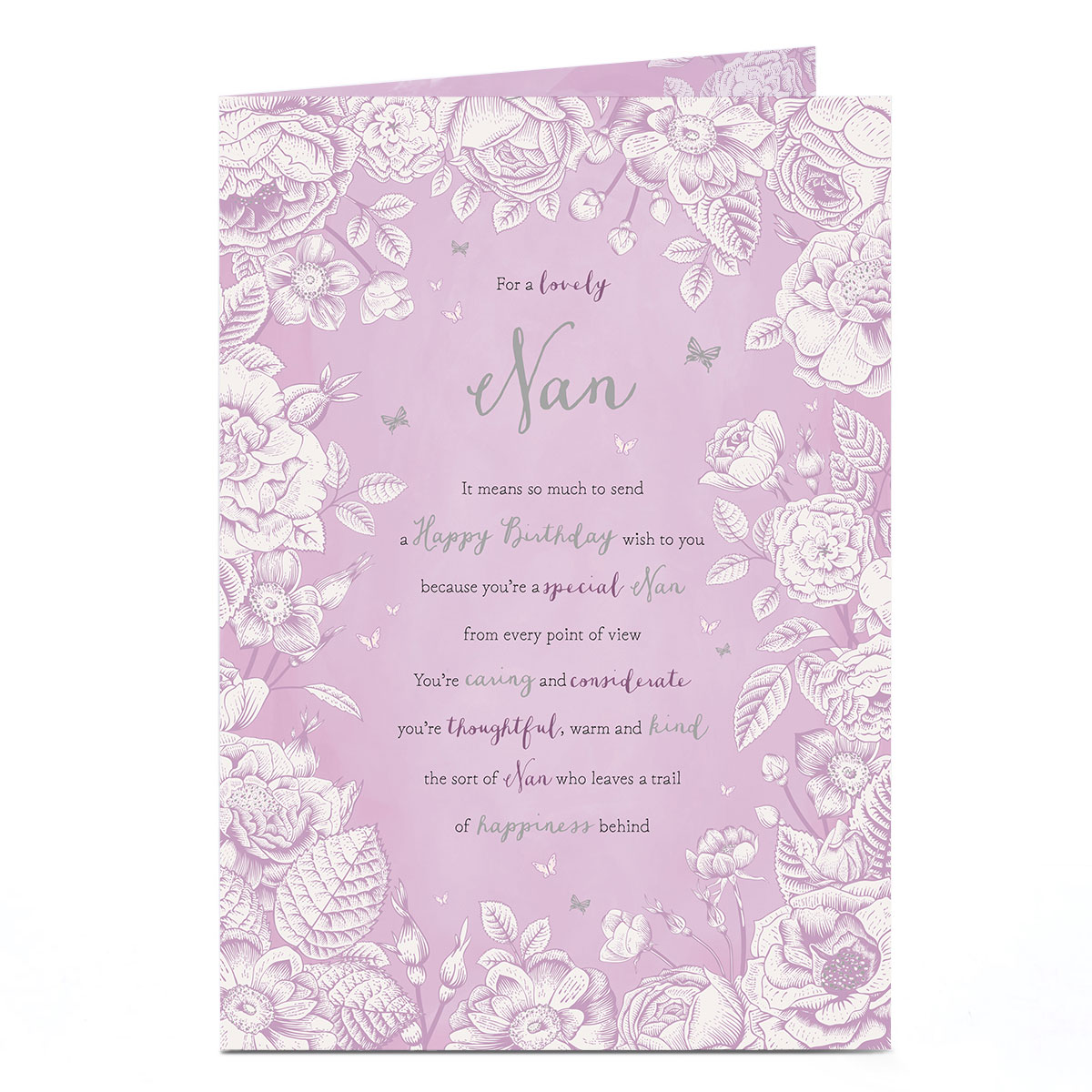 Birthday Card - Lovely Nan Poem, Nan