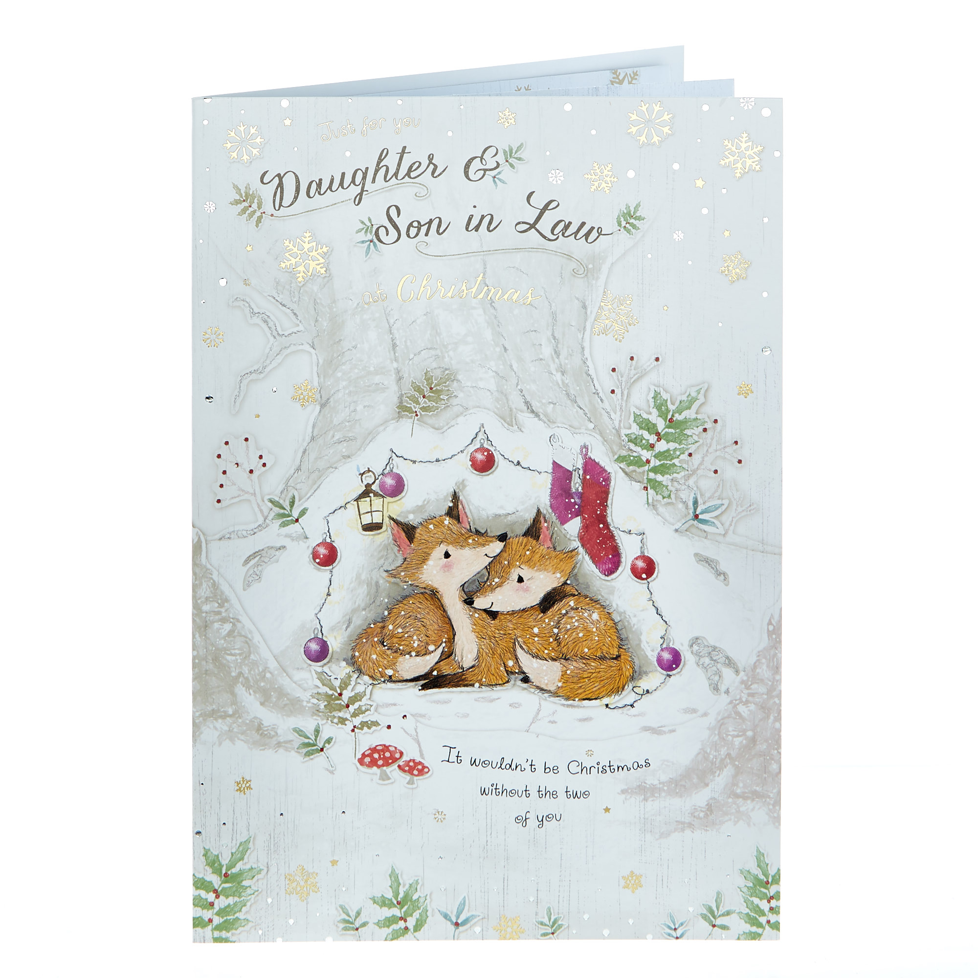 Christmas Card - Daughter & Son In Law Foxes