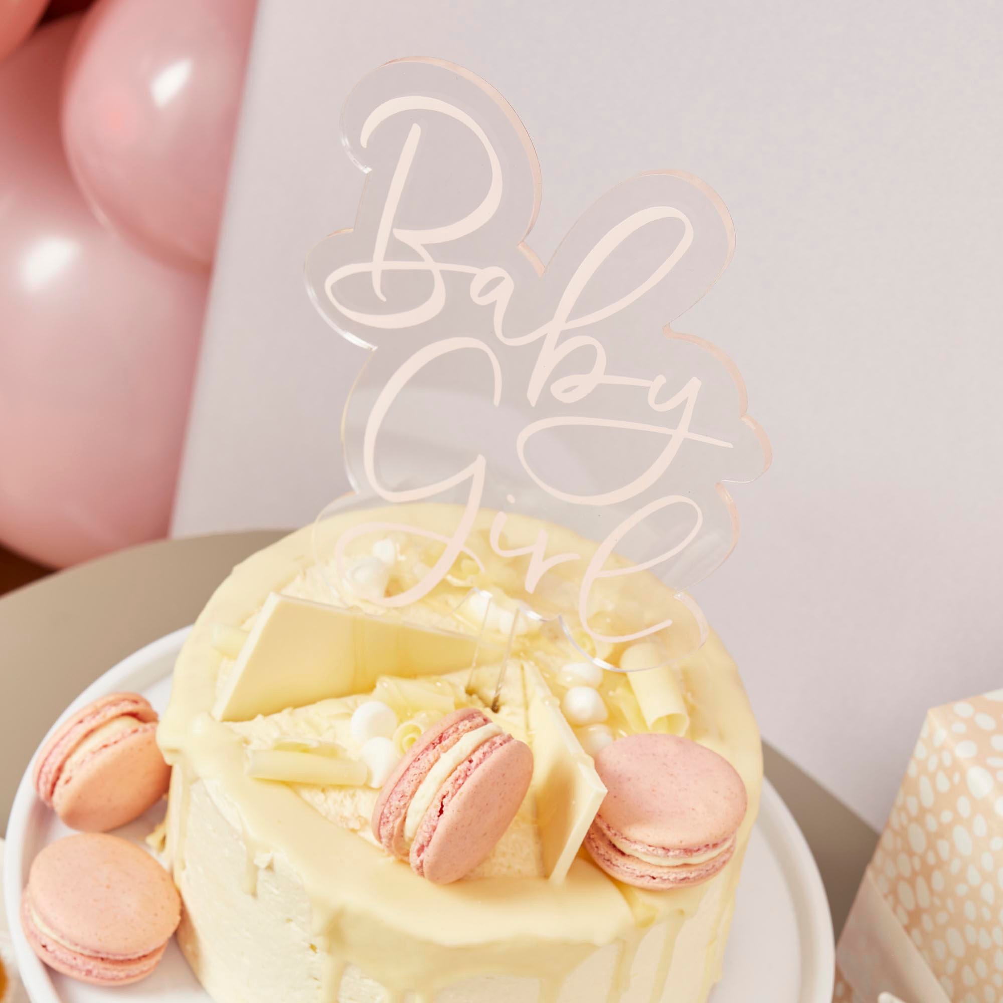 Pink Baby Girl Acrylic Cake Topper
