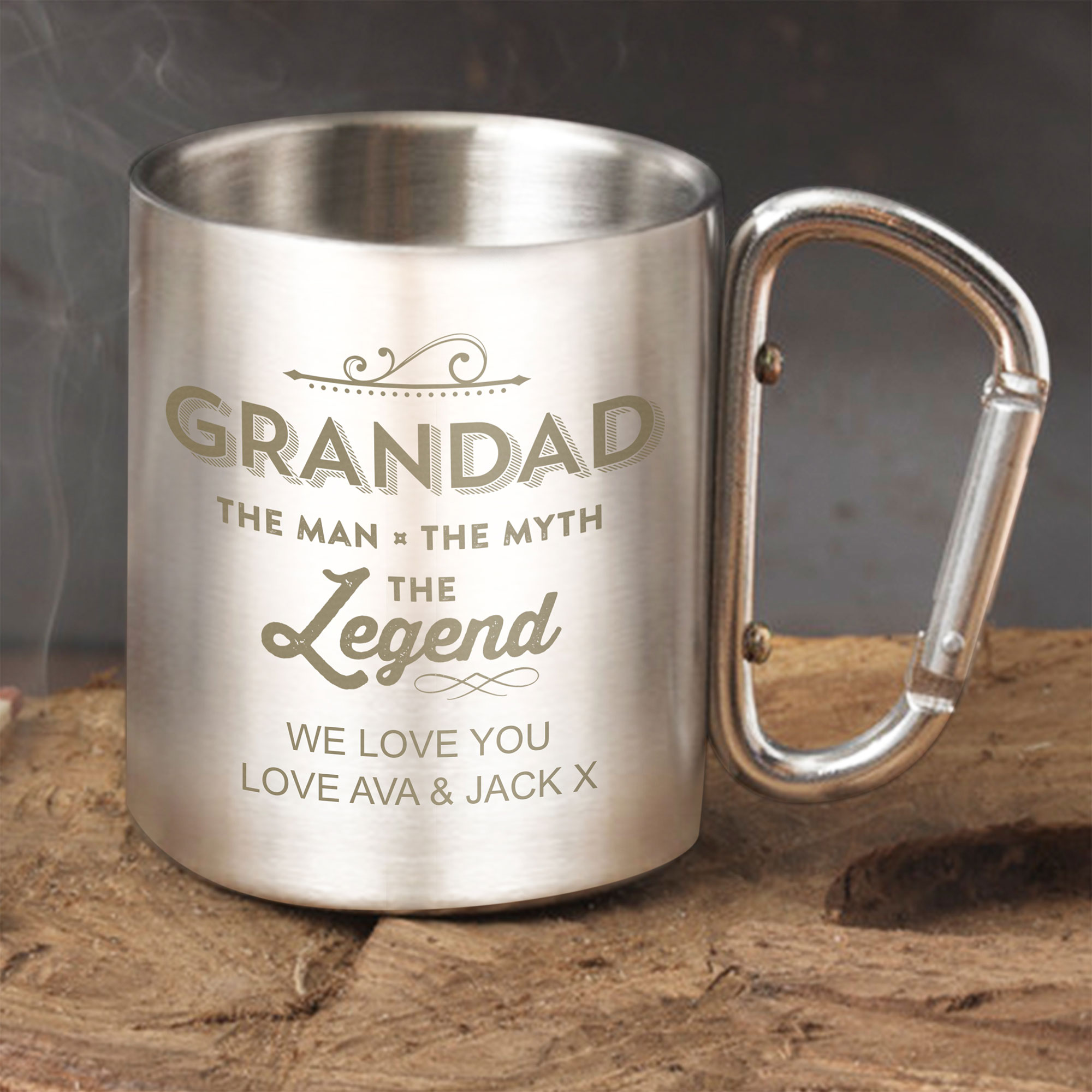Personalised Steel Mug - Grandad The Legend