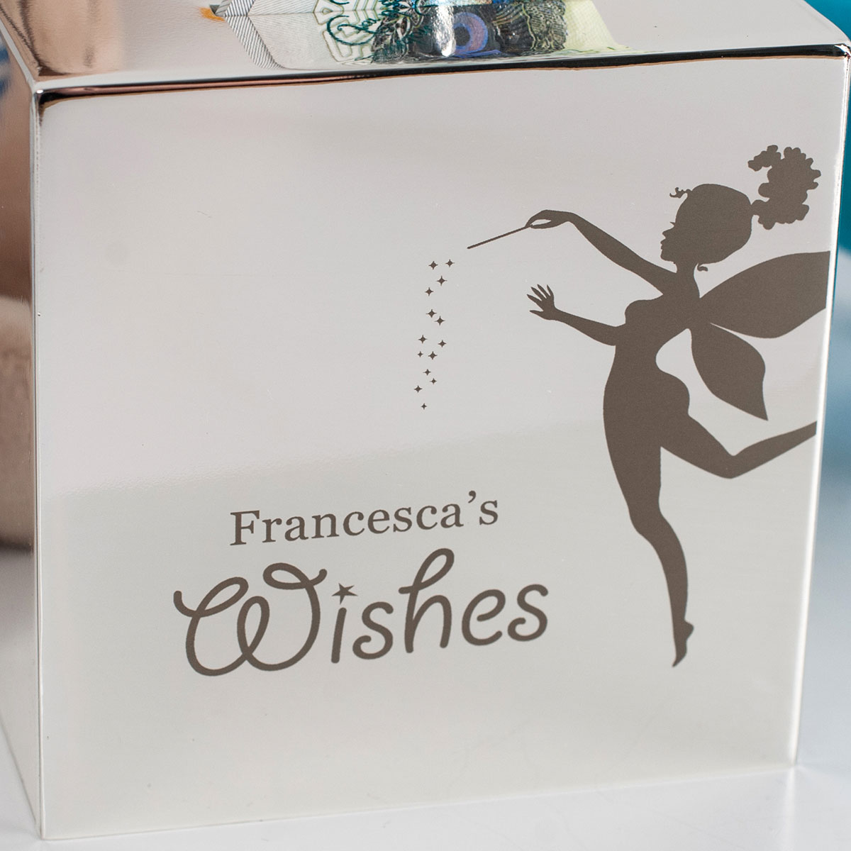 Personalised Engraved Silver Plated Money Box - Fairy Wishes