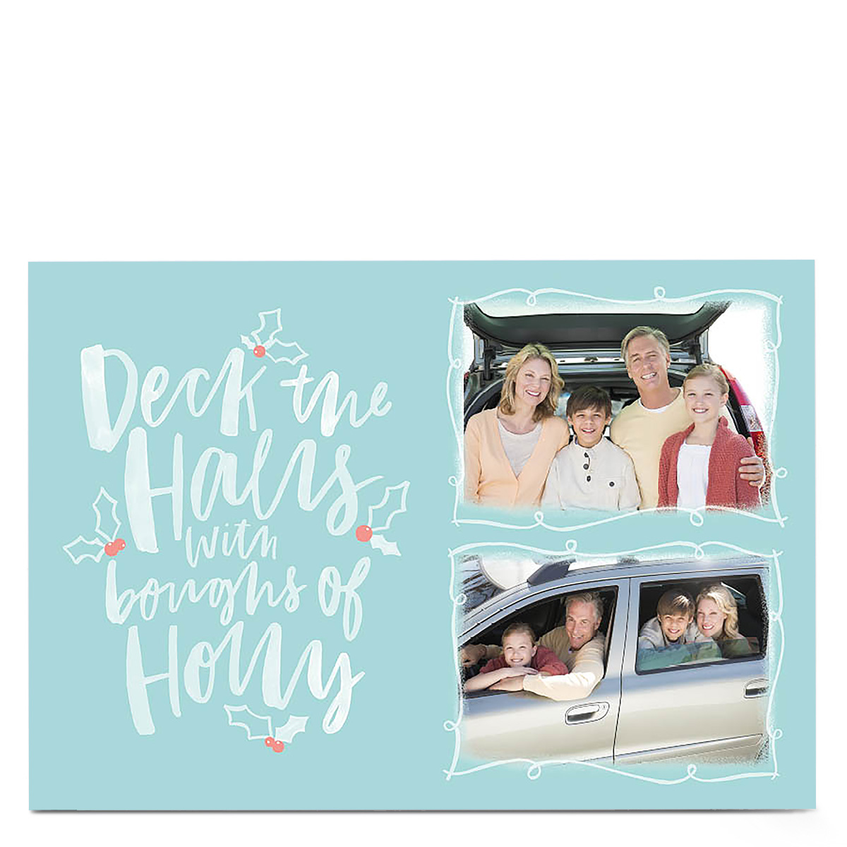 Multi Photo Christmas Card - Deck The Halls