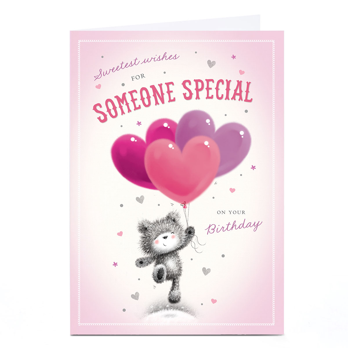 Personalised Birthday Card - Love Heart Balloons, Someone Special