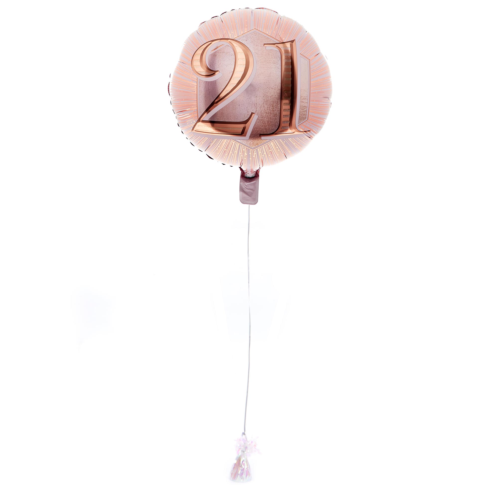 Rose Gold 21st Birthday Balloon & Lindt Chocolate Box - FREE GIFT CARD!