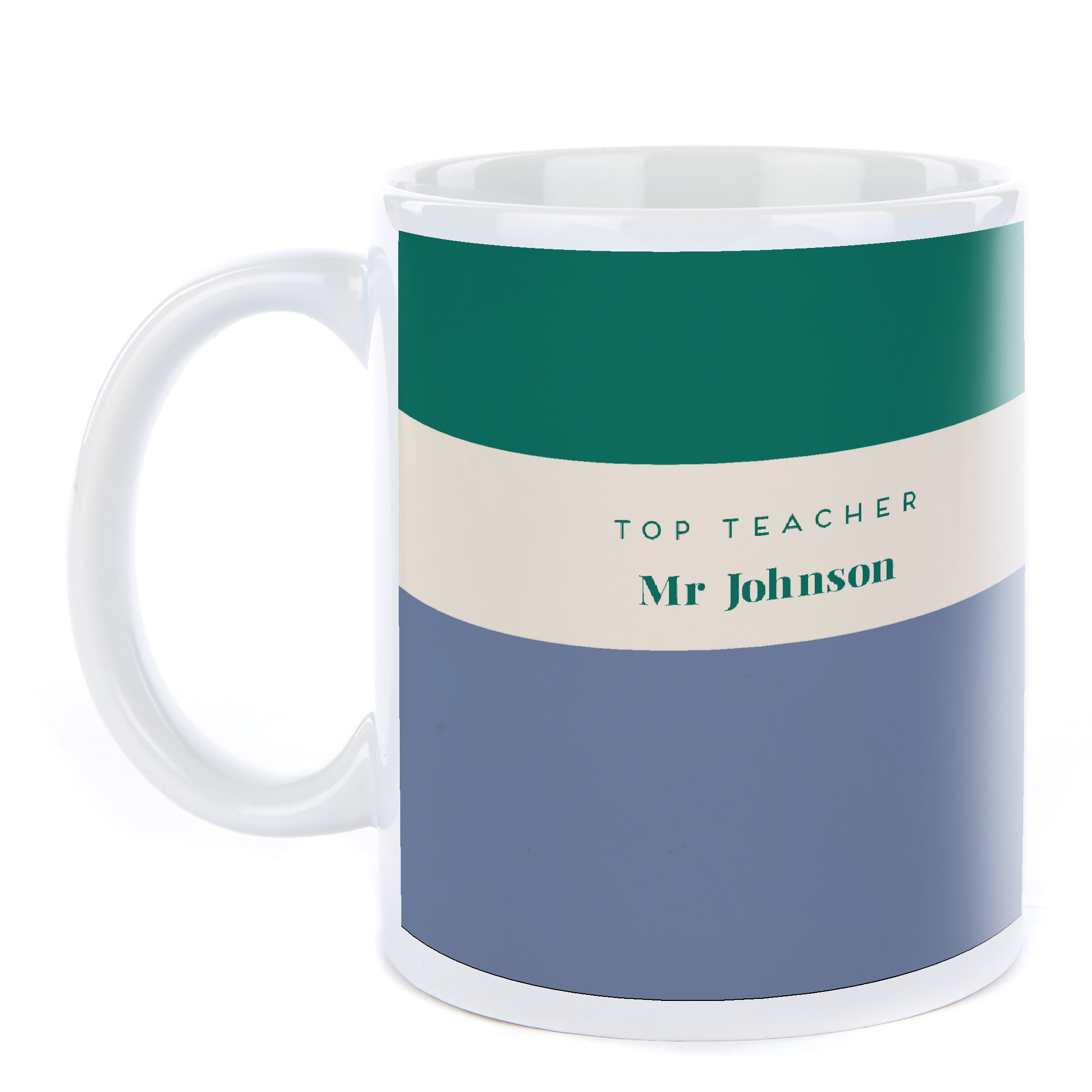 Image of Personalised Thank You Teacher Mug - Stripes Top Teacher