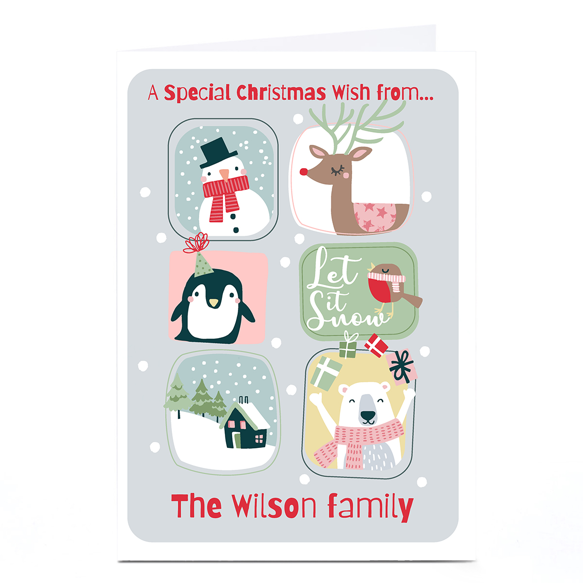 Personalised Bev Hopwood Christmas Card - From The Family