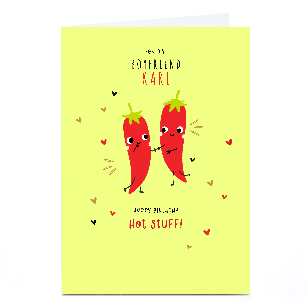 Personalised Birthday Card - Hot Stuff, Any Name