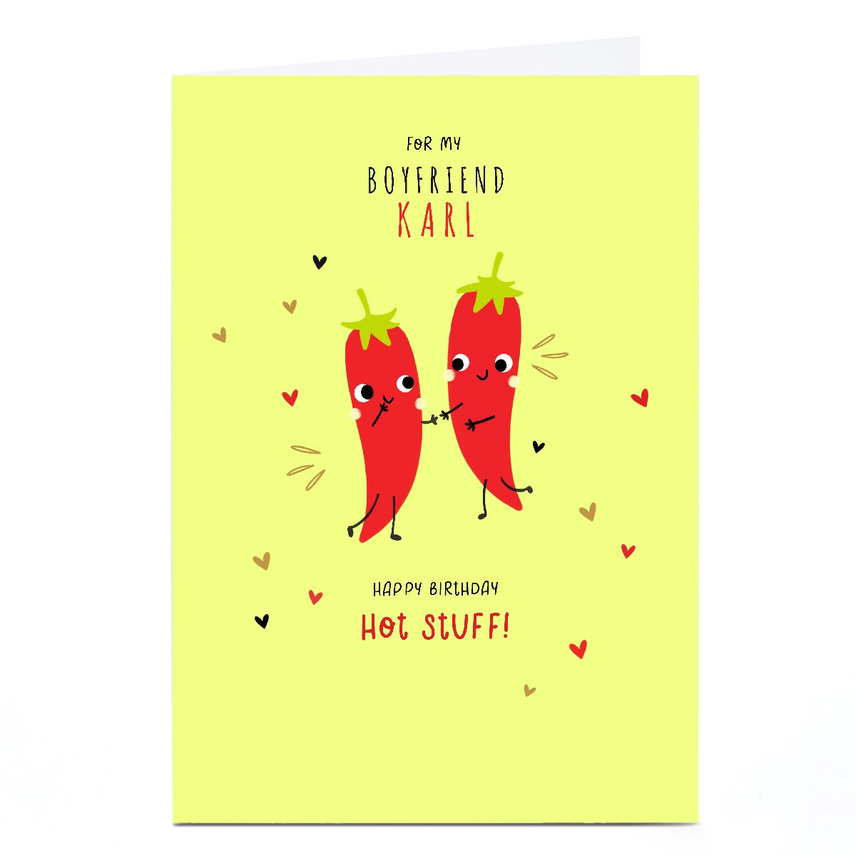 Personalised Birthday Card - Hot Stuff, Any Name