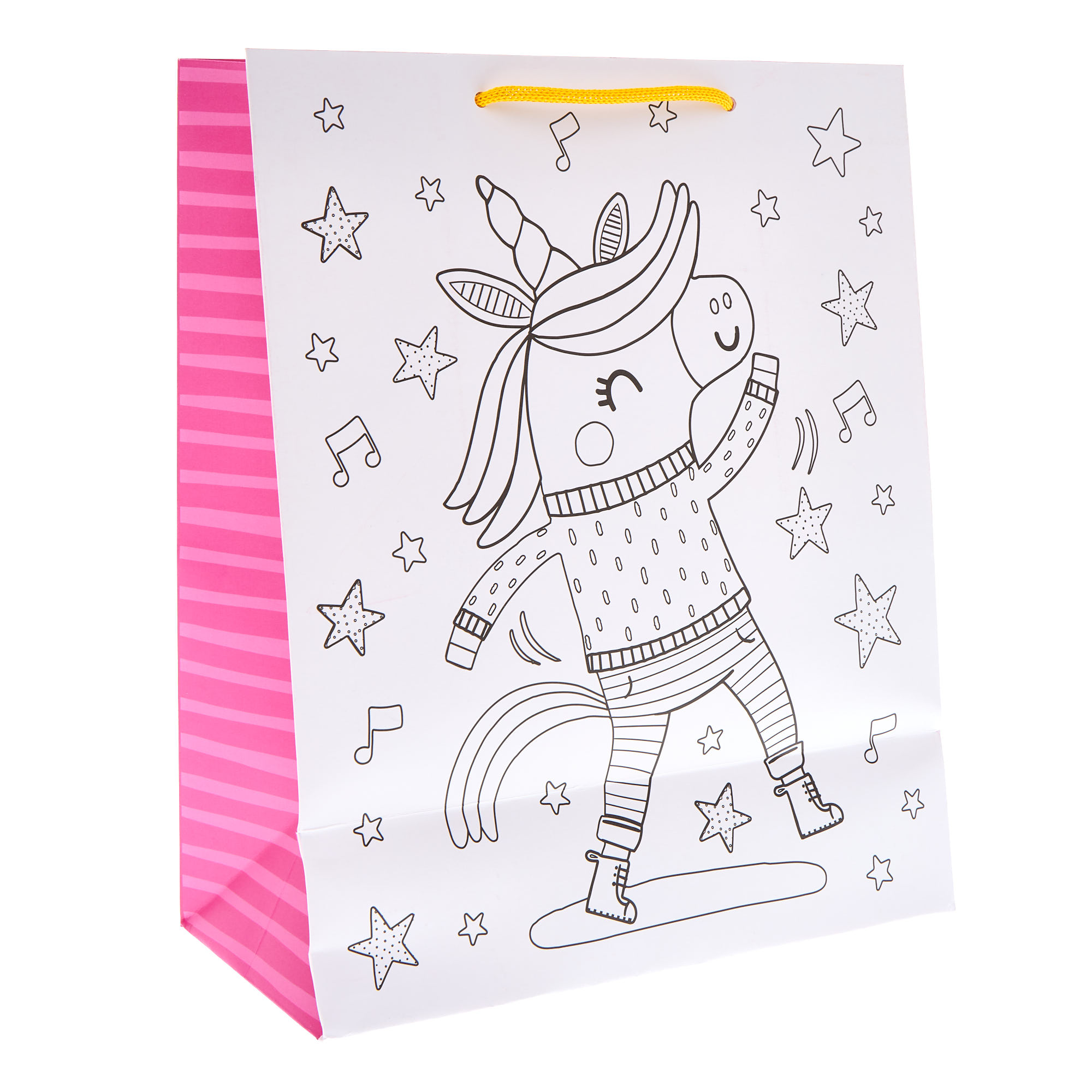 Unicorn Large Portrait Gift Bag With Colour-In Activity