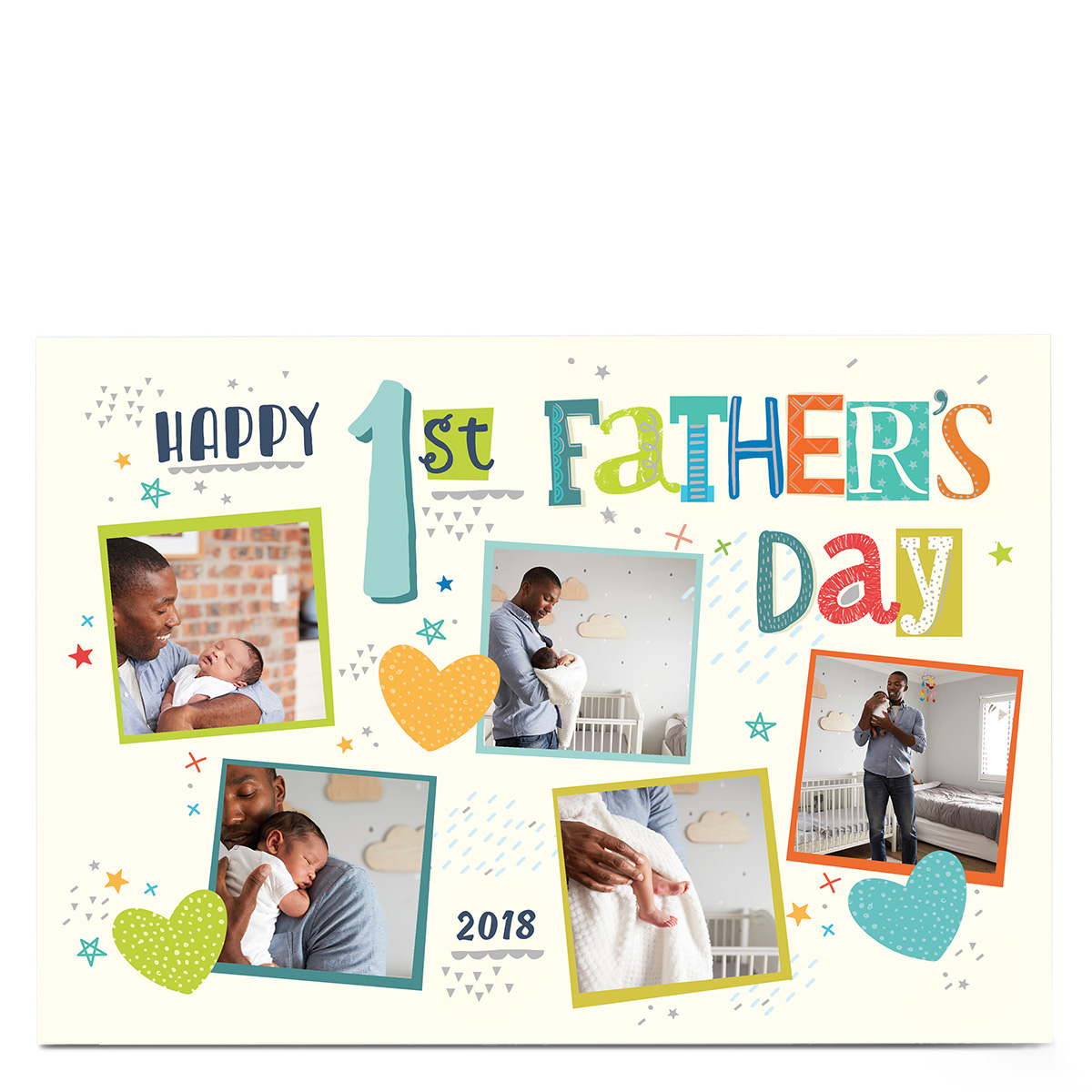 Photo Father's Day Card - 1st Father's Day Hearts