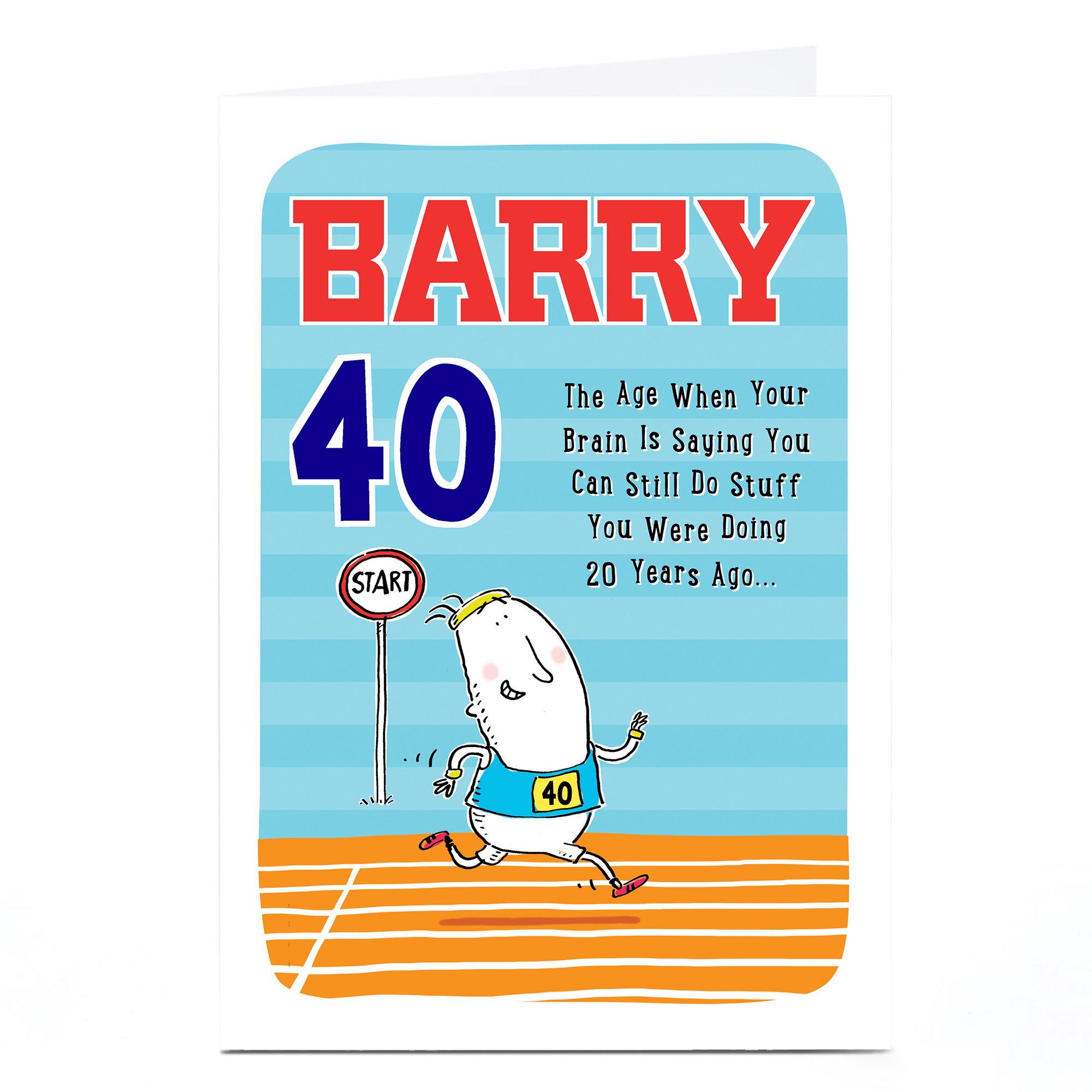 Personalised  Birthday Card - Running Track, Editable Age