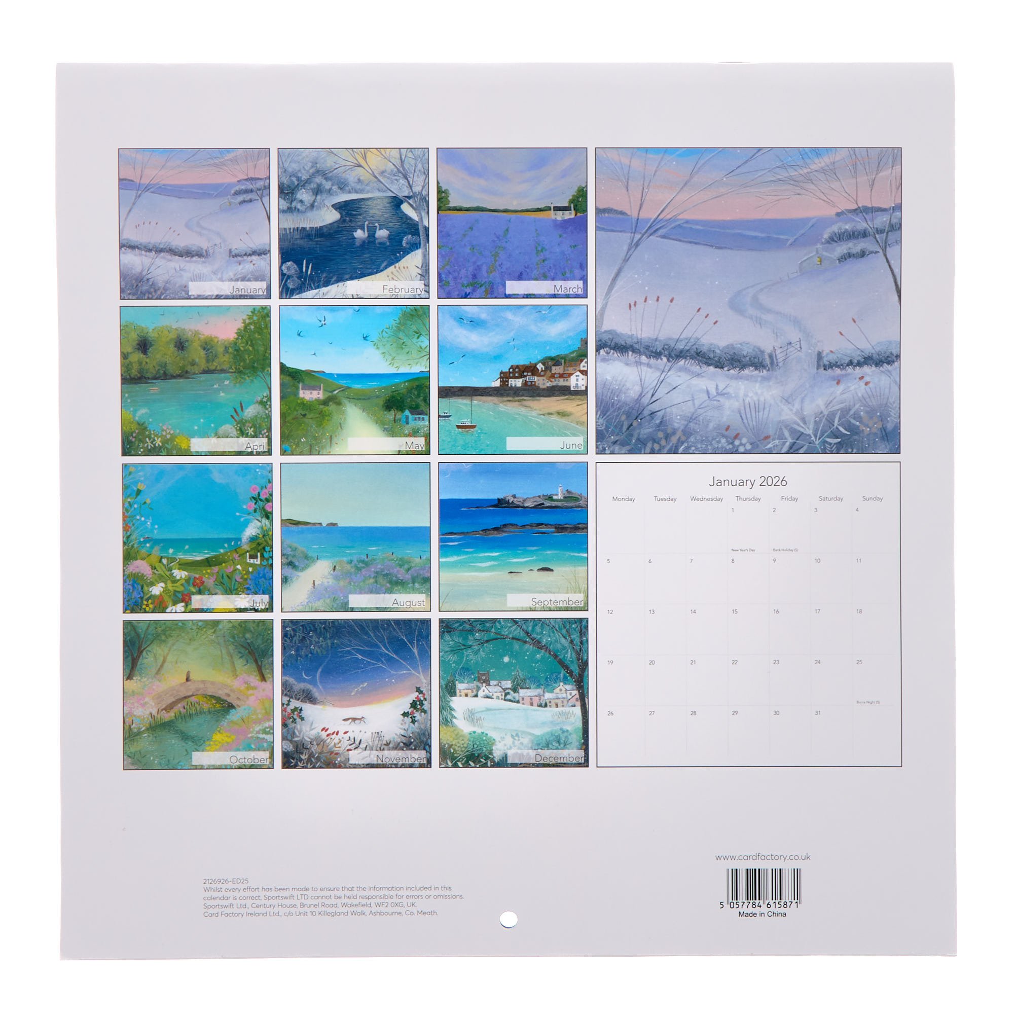 Beauty In The Seasons 2026 Square Wall Calendar