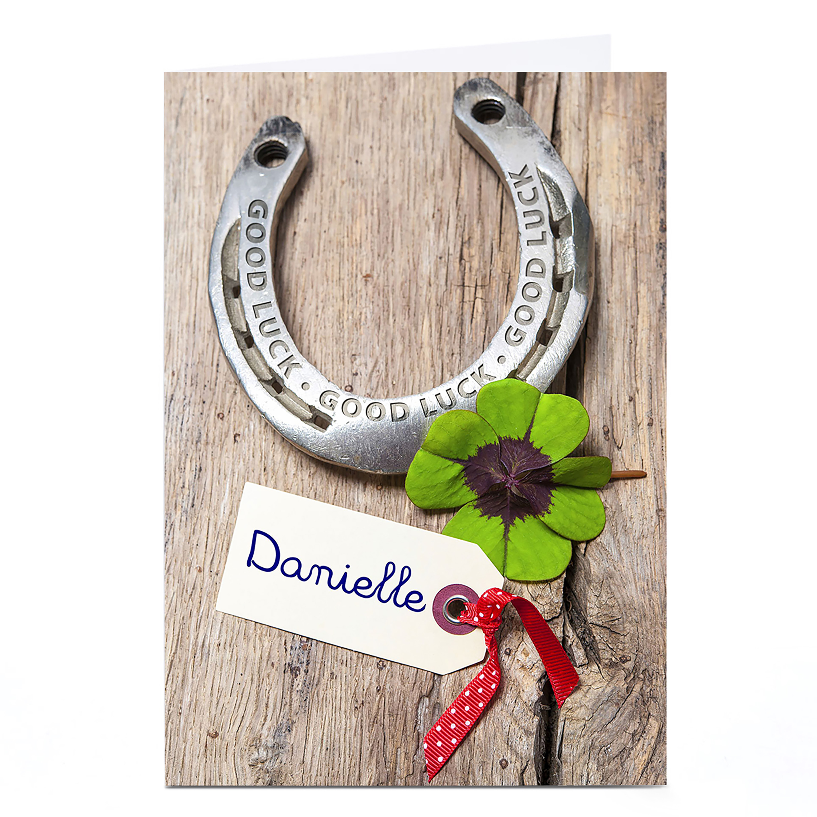 Personalised Good Luck Card - Horse Shoe