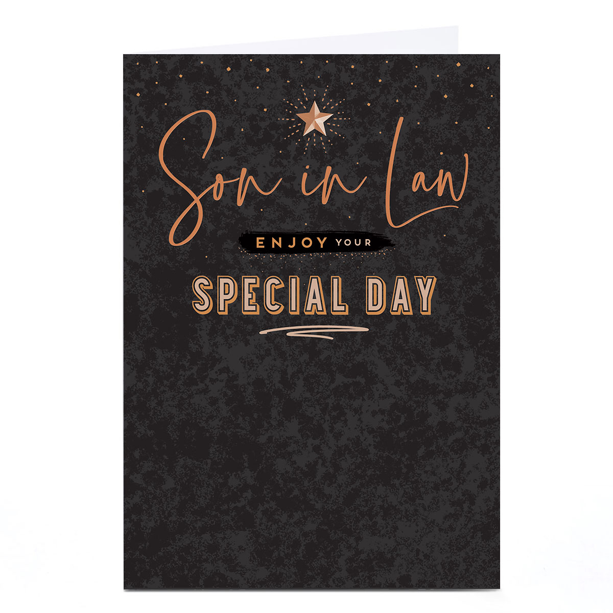 Personalised Birthday Card - Black and Bronze Special Day, Son-in-Law