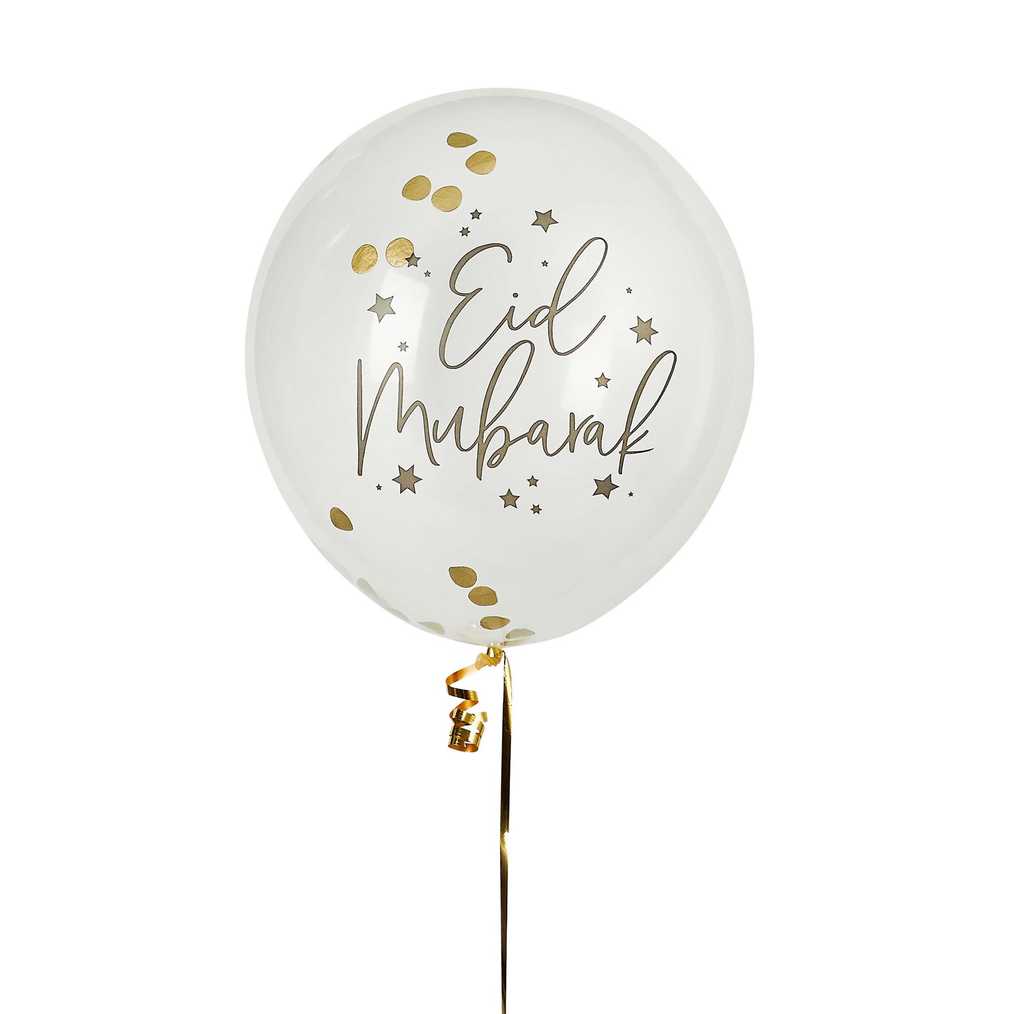 Eid Mubarak Confetti 12-Inch Latex Balloons - Pack of 5