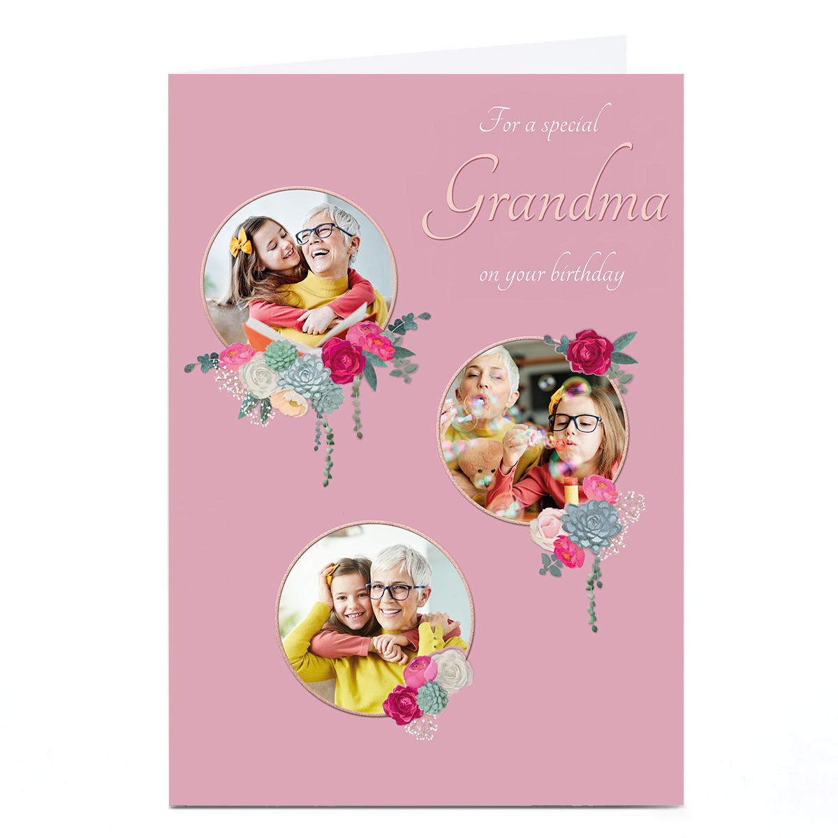 Photo Kerry Spurling Card - Round Floral Frames