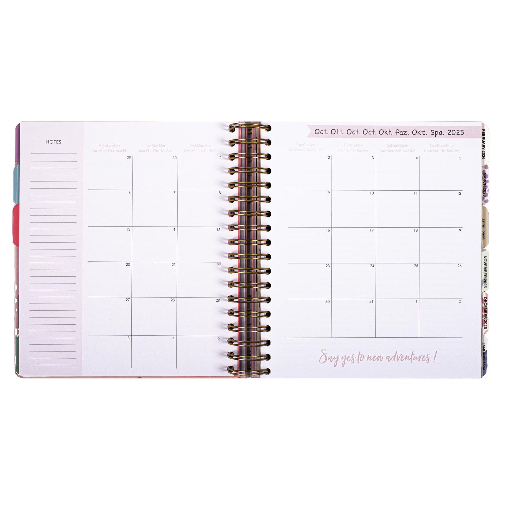 18-Month Pink & Gold Weekly Organiser (August 2025 - December 2026)