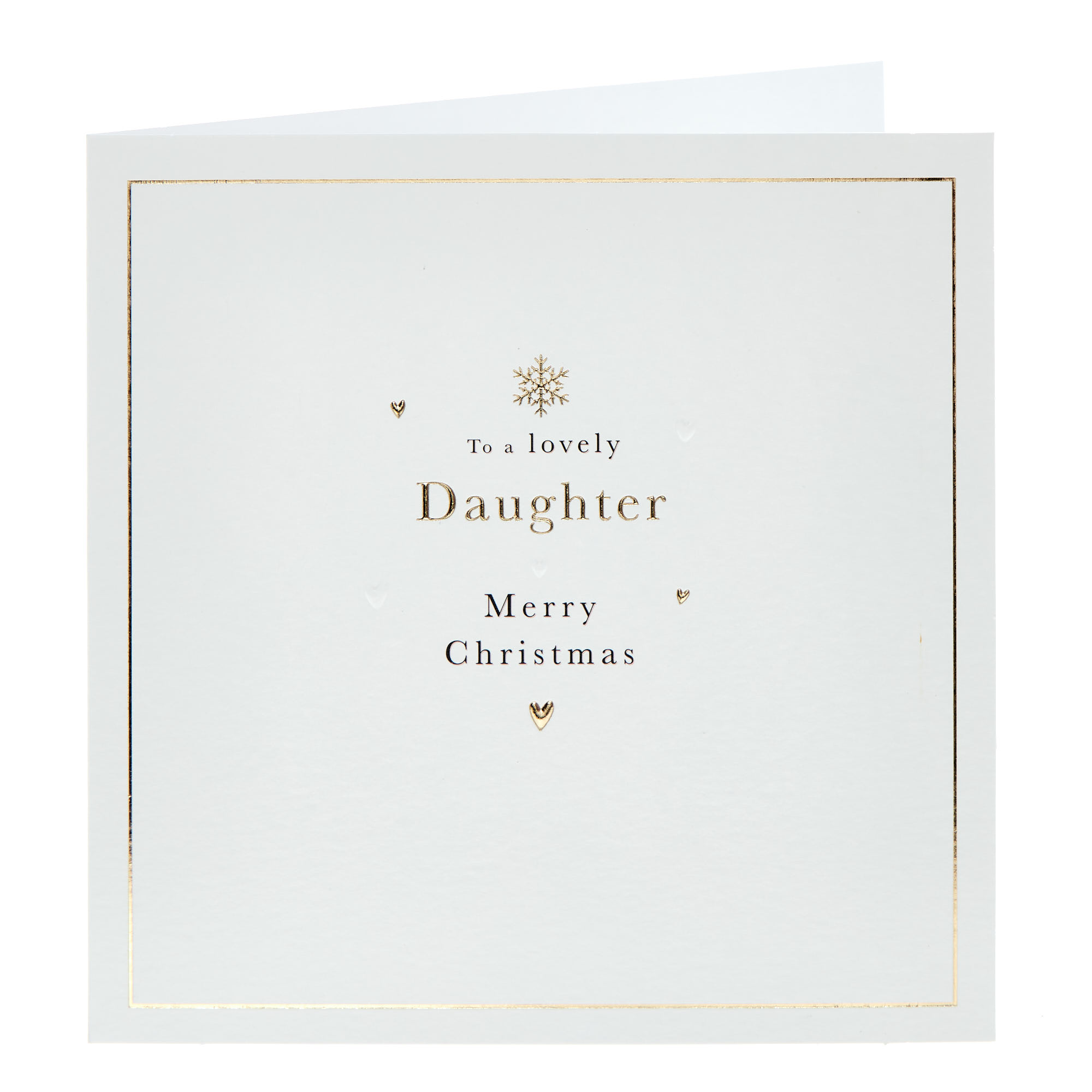 Daughter Heart & Snowflake Christmas Card