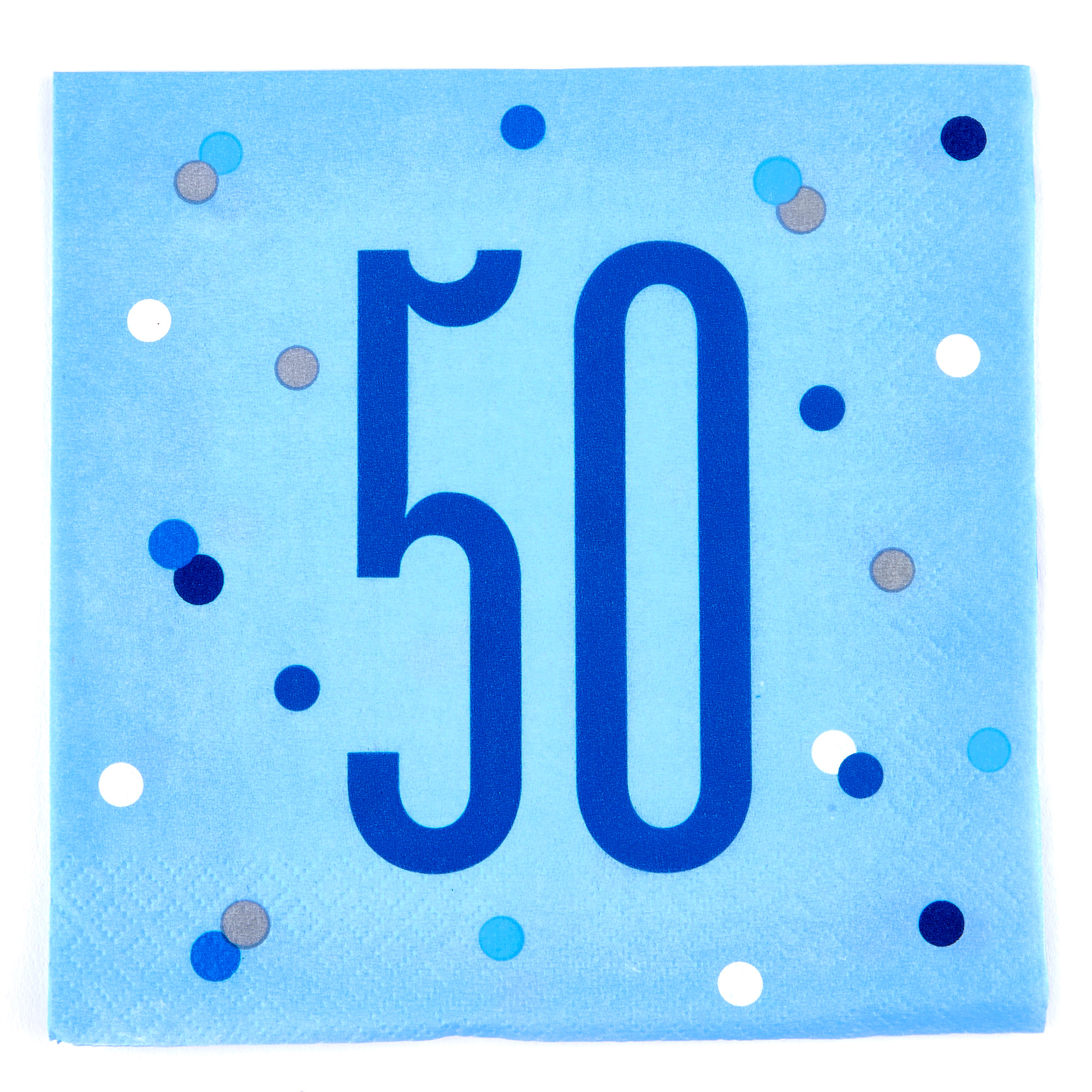 Blue 50th Birthday Party Tableware & Decorations Bundle - 16 Guests