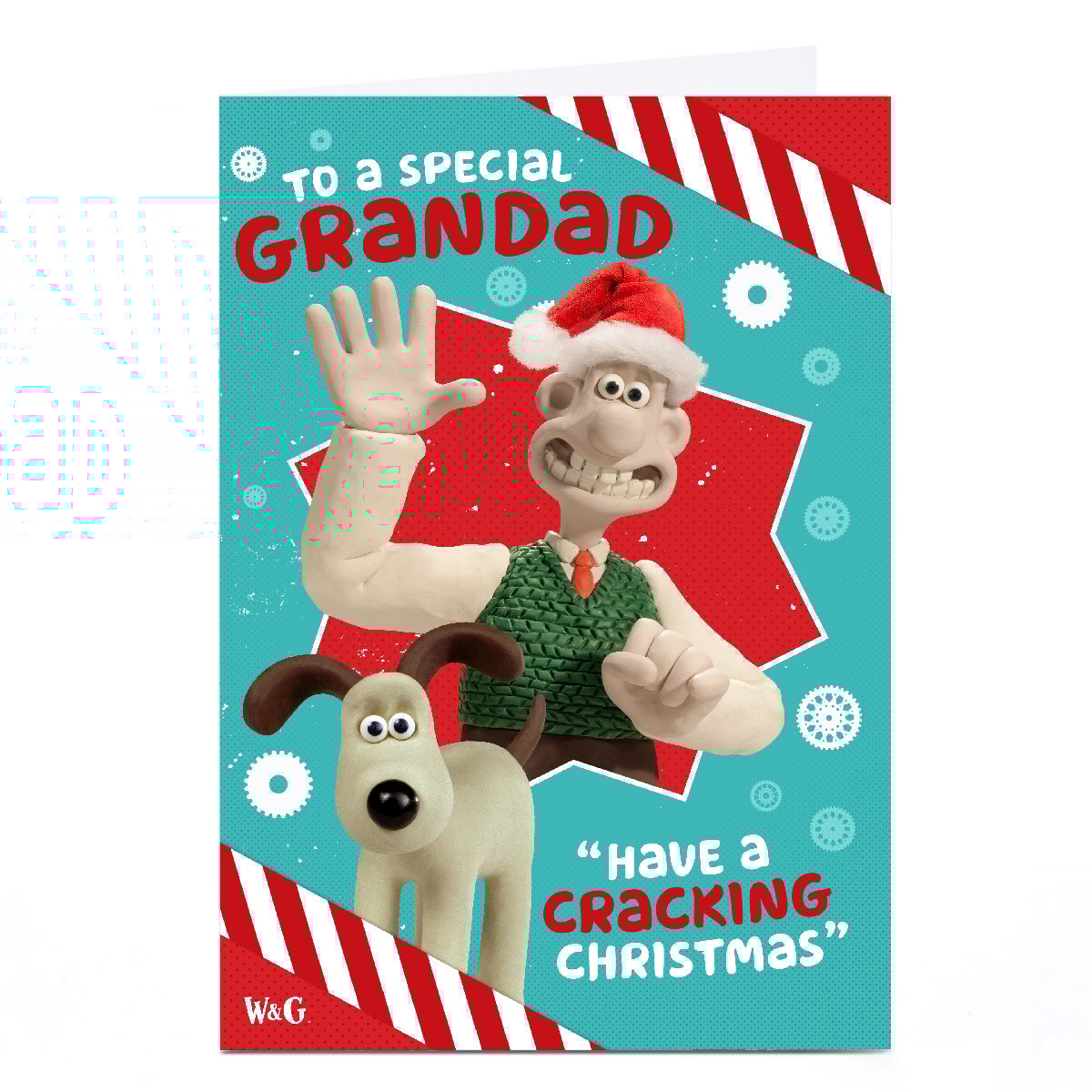 Personalised Wallace and Gromit Christmas Card - Have a Cracking Christmas, Grandad