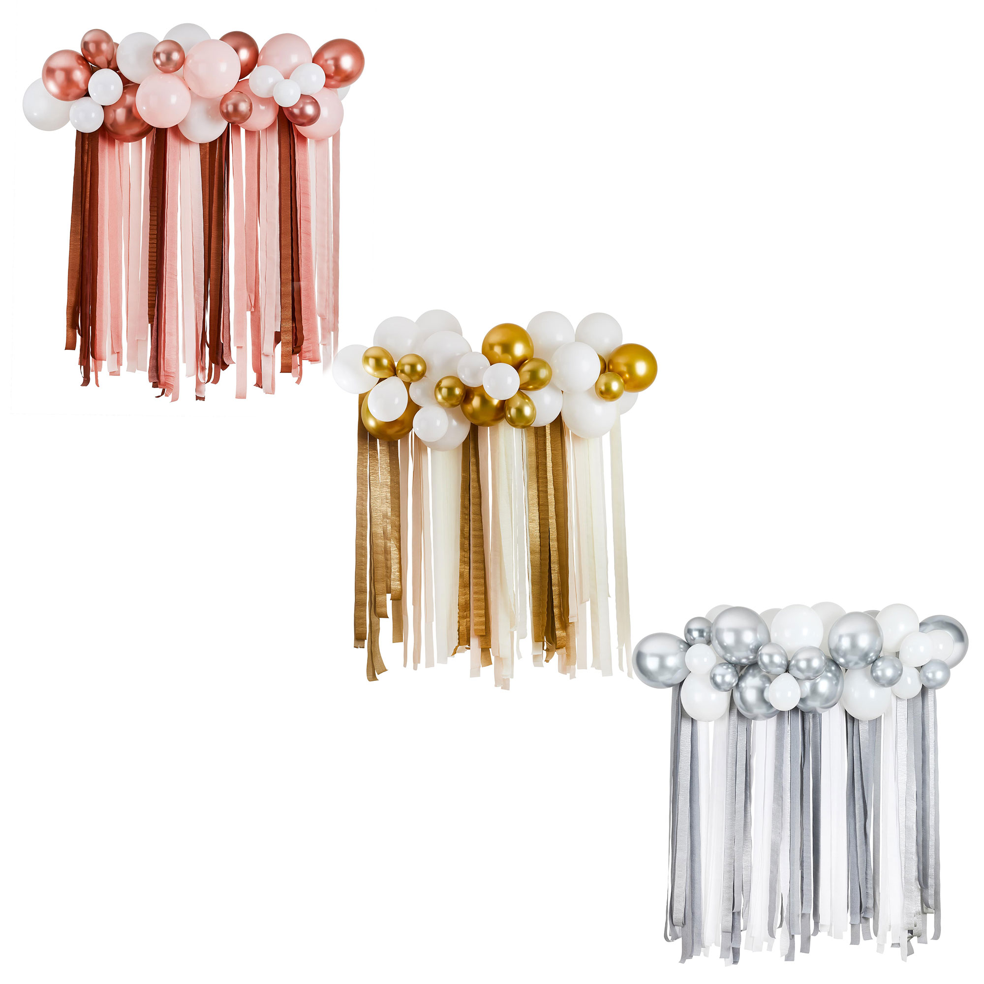 Metallic Balloon & Streamer Backdrop Kit (3 Colour Options)