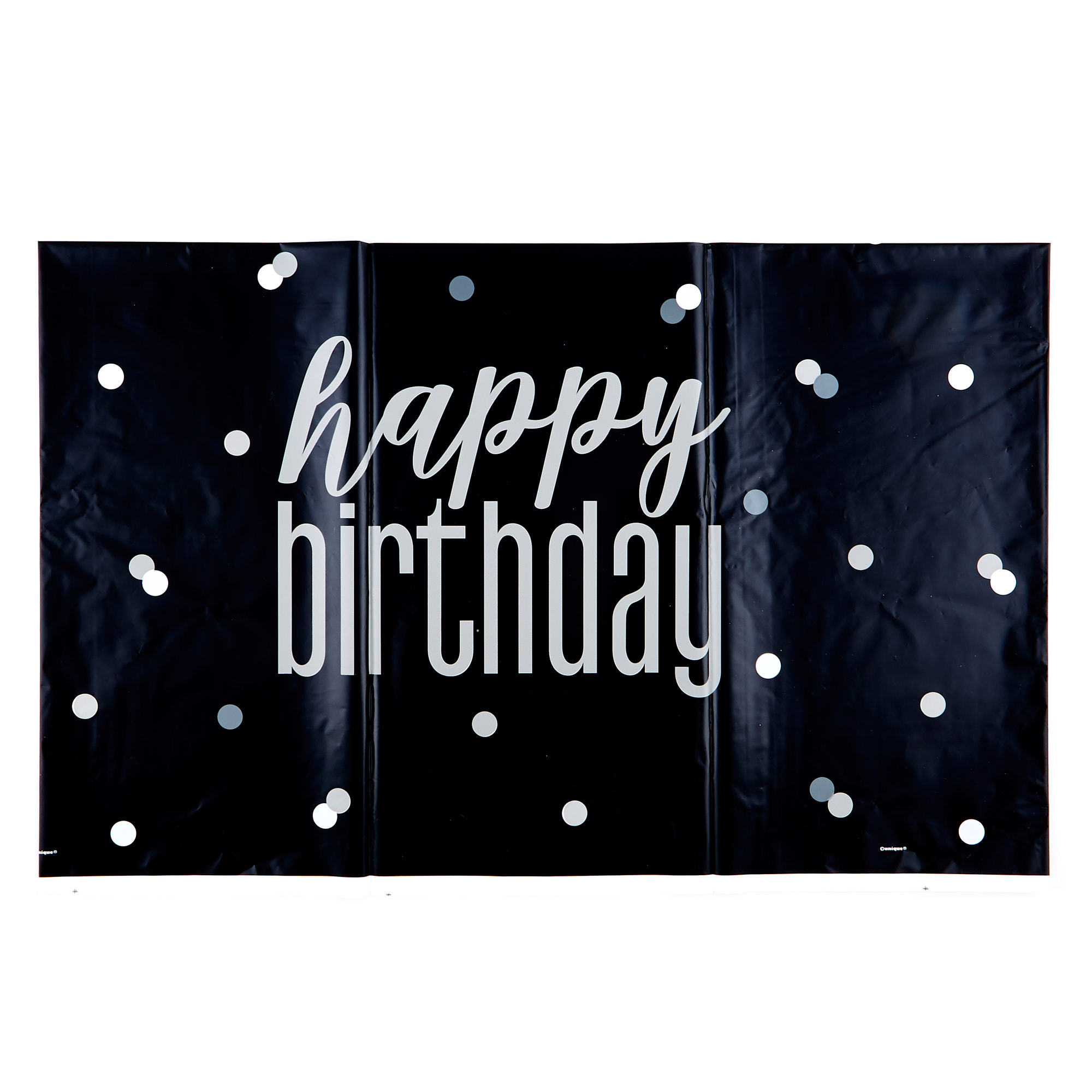 Black Happy Birthday Party Tableware & Decorations Bundle - 16 Guests