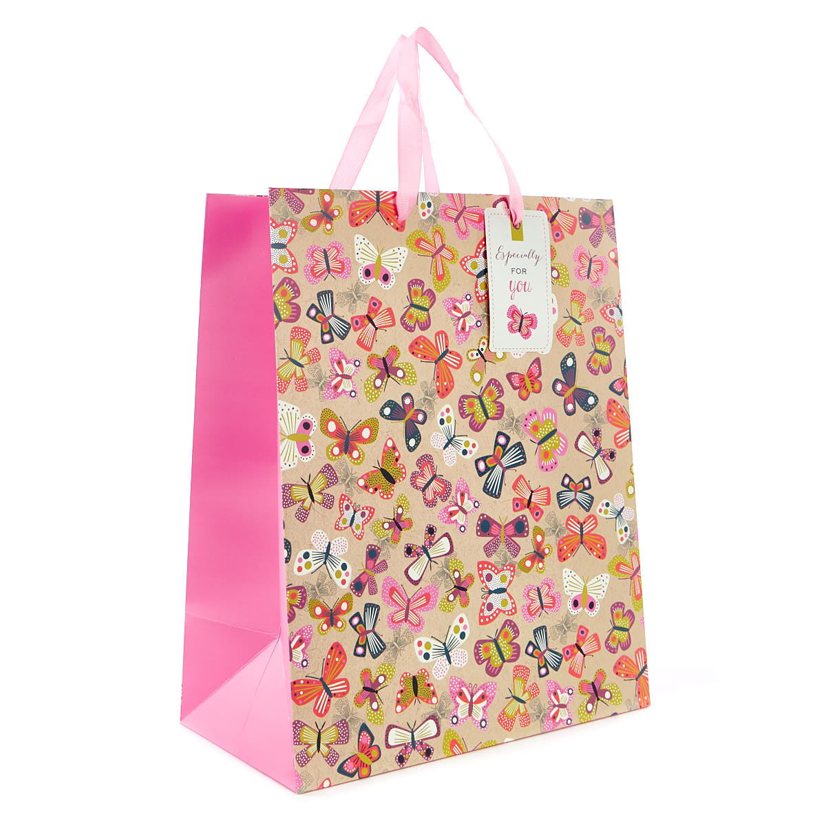 Large Portrait Multicoloured Craft Butterfly Gift Bag