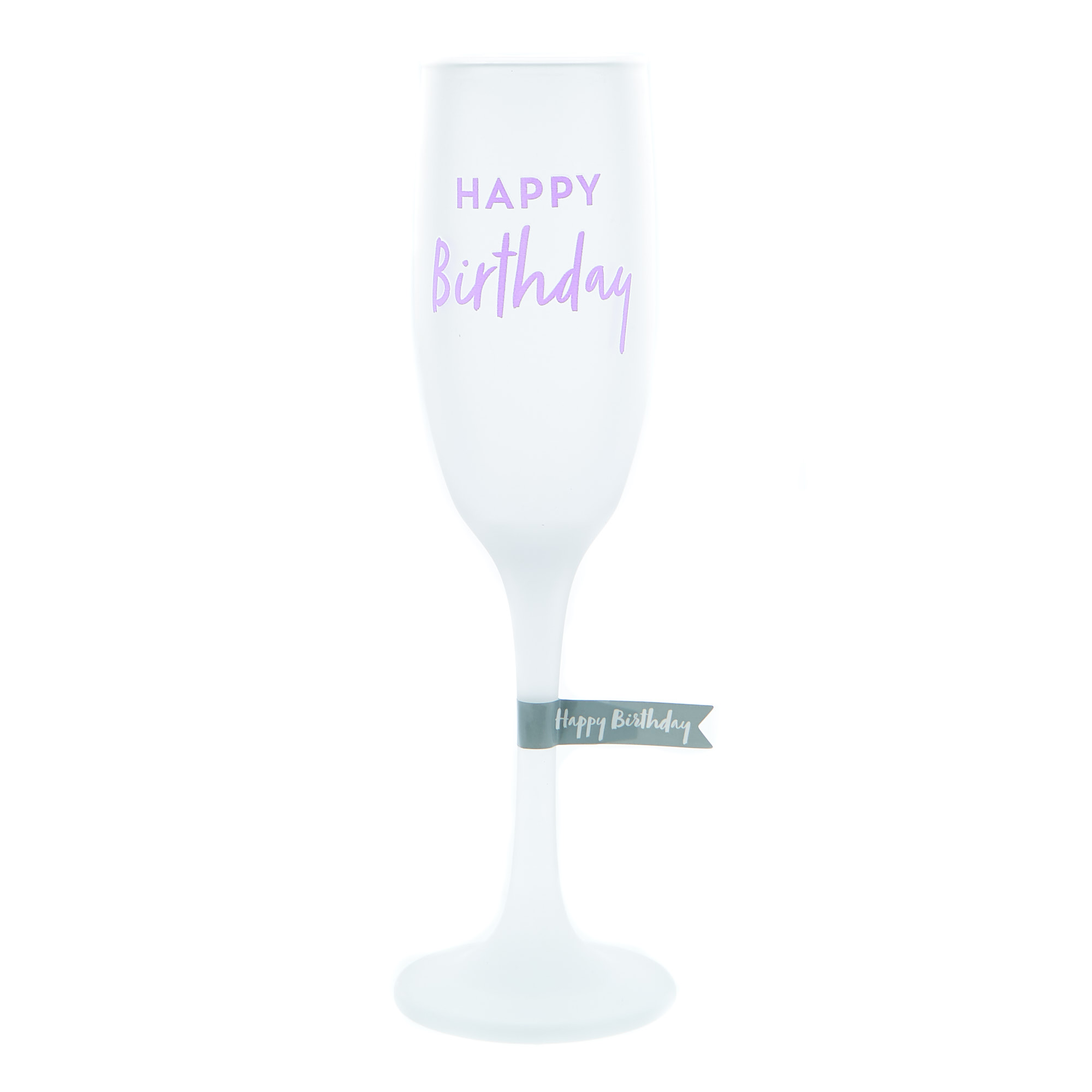 Happy Birthday Frosted Champagne Flute 