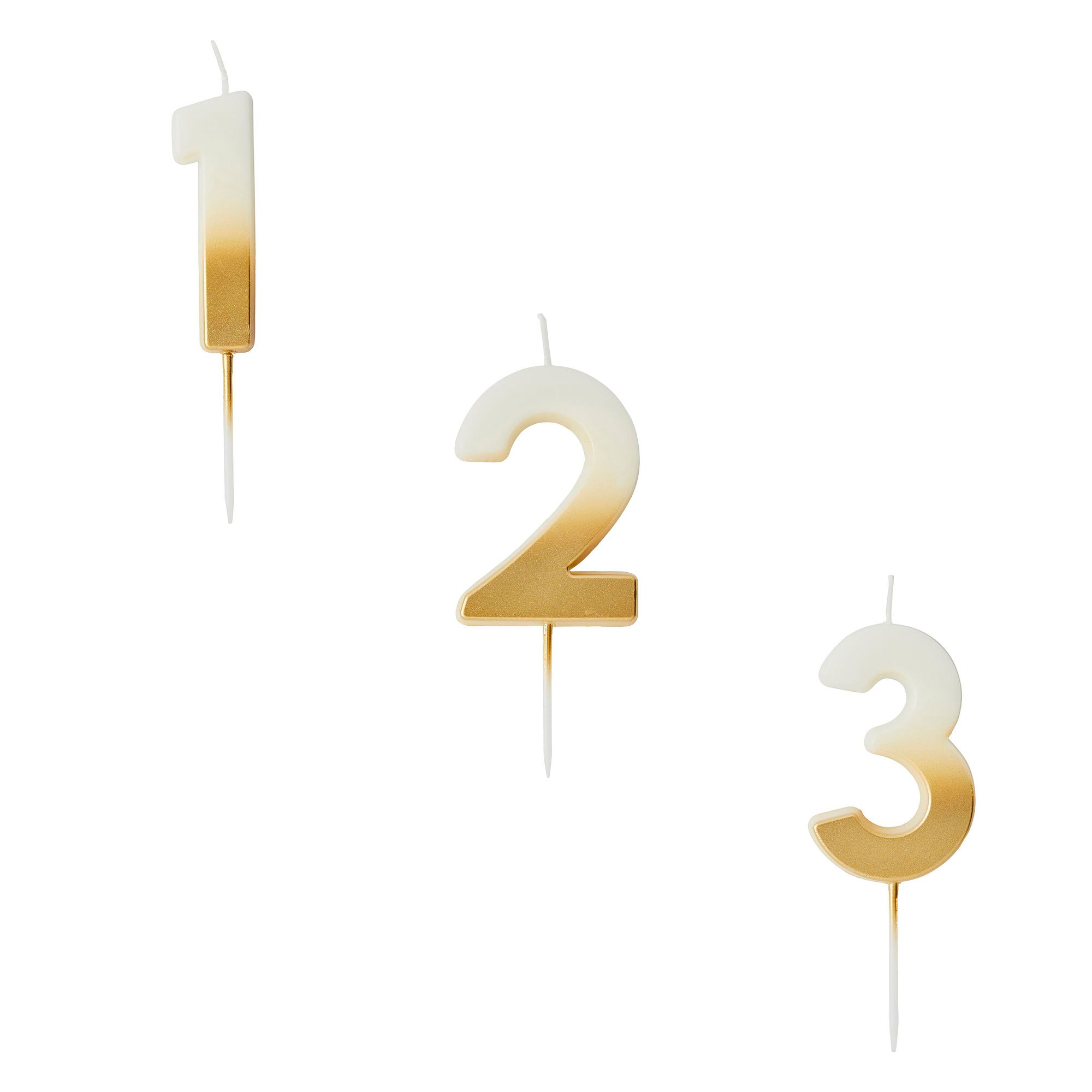 Gold Ombre Number Cake Candle (0-9)
