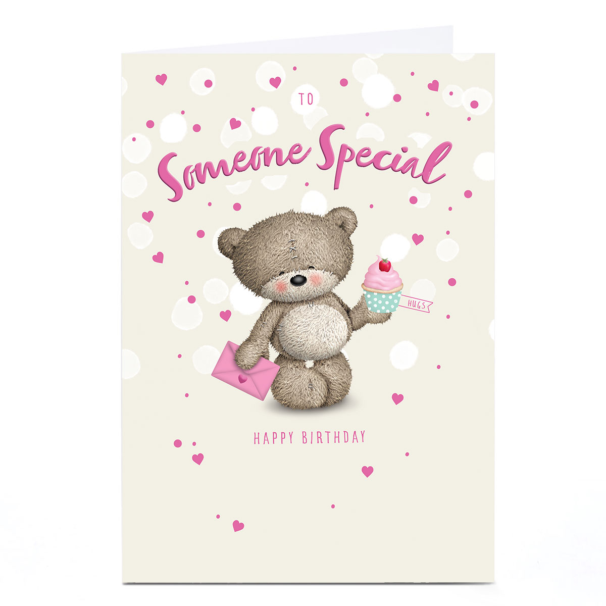 Personalised Birthday Card - Bear With Cupcake, Someone Special 