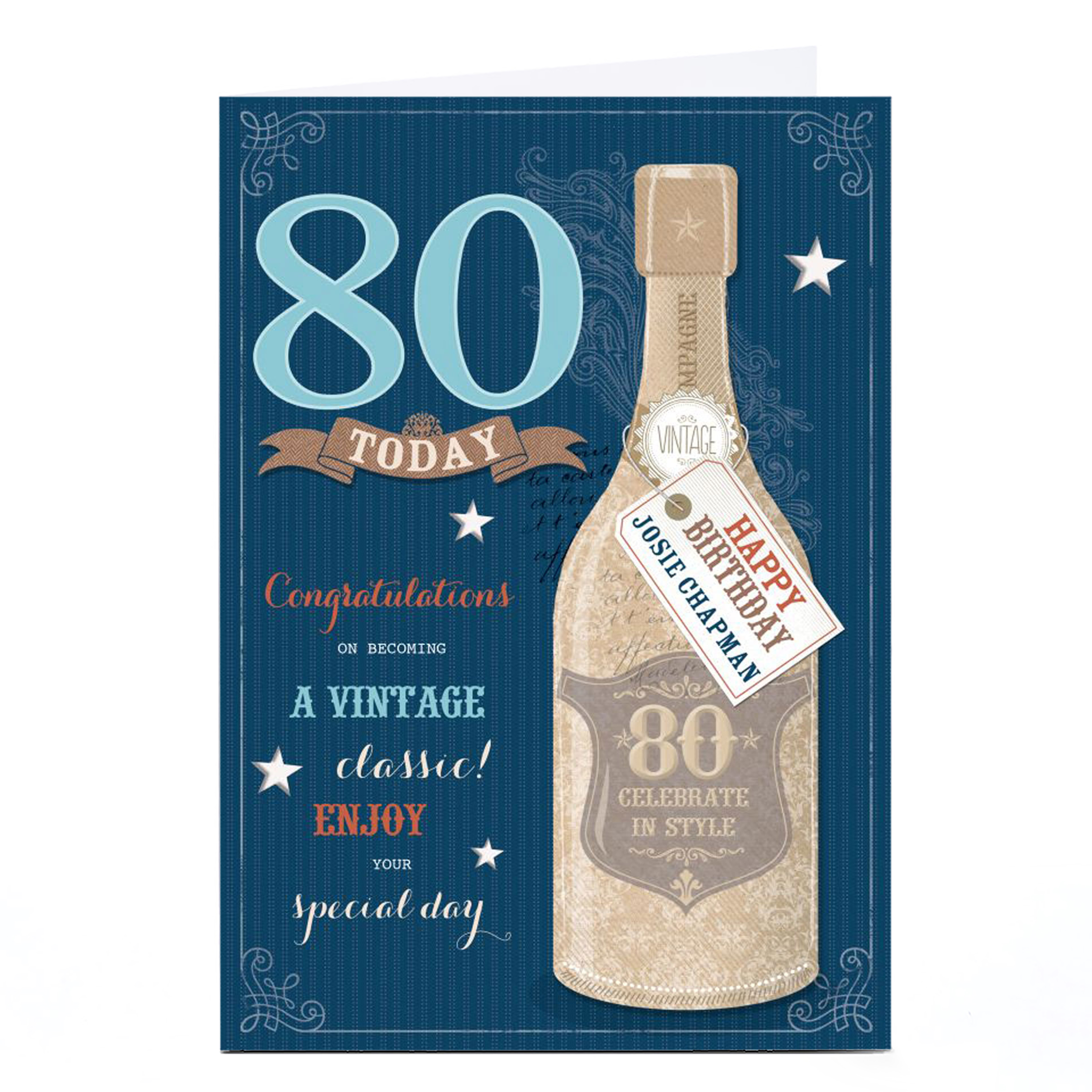 Personalised 80th Birthday Card - A Vintage Classic