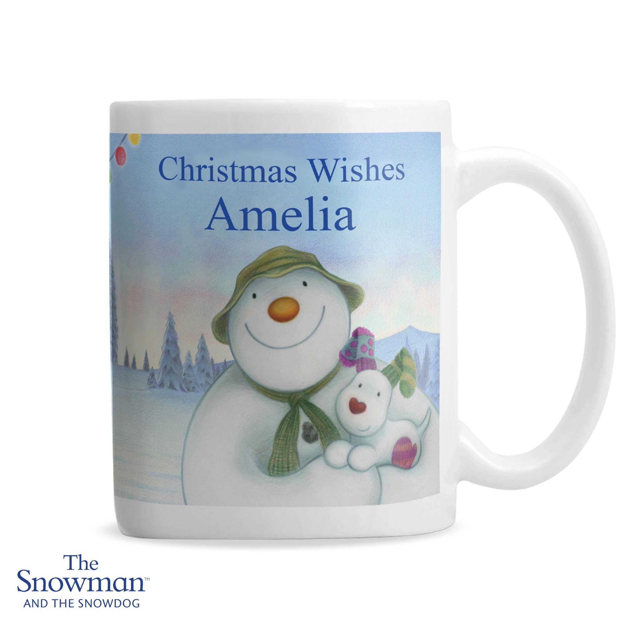 Personalised Traditional The Snowman & the Snowdog Mug