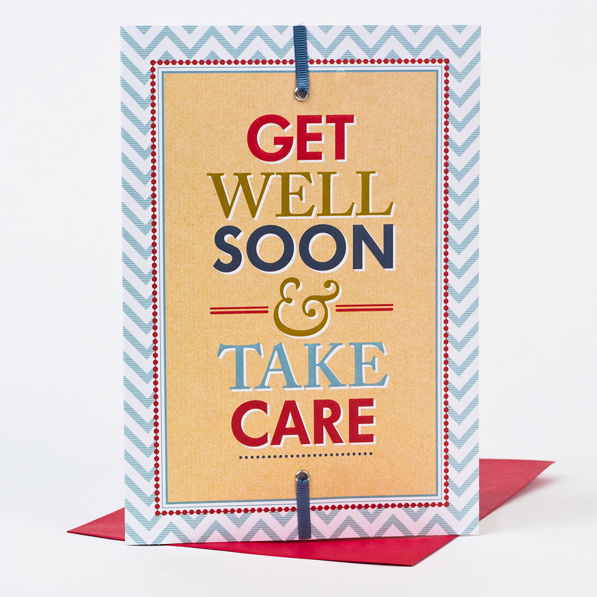 Get Well Soon Card - Zigzag Pattern