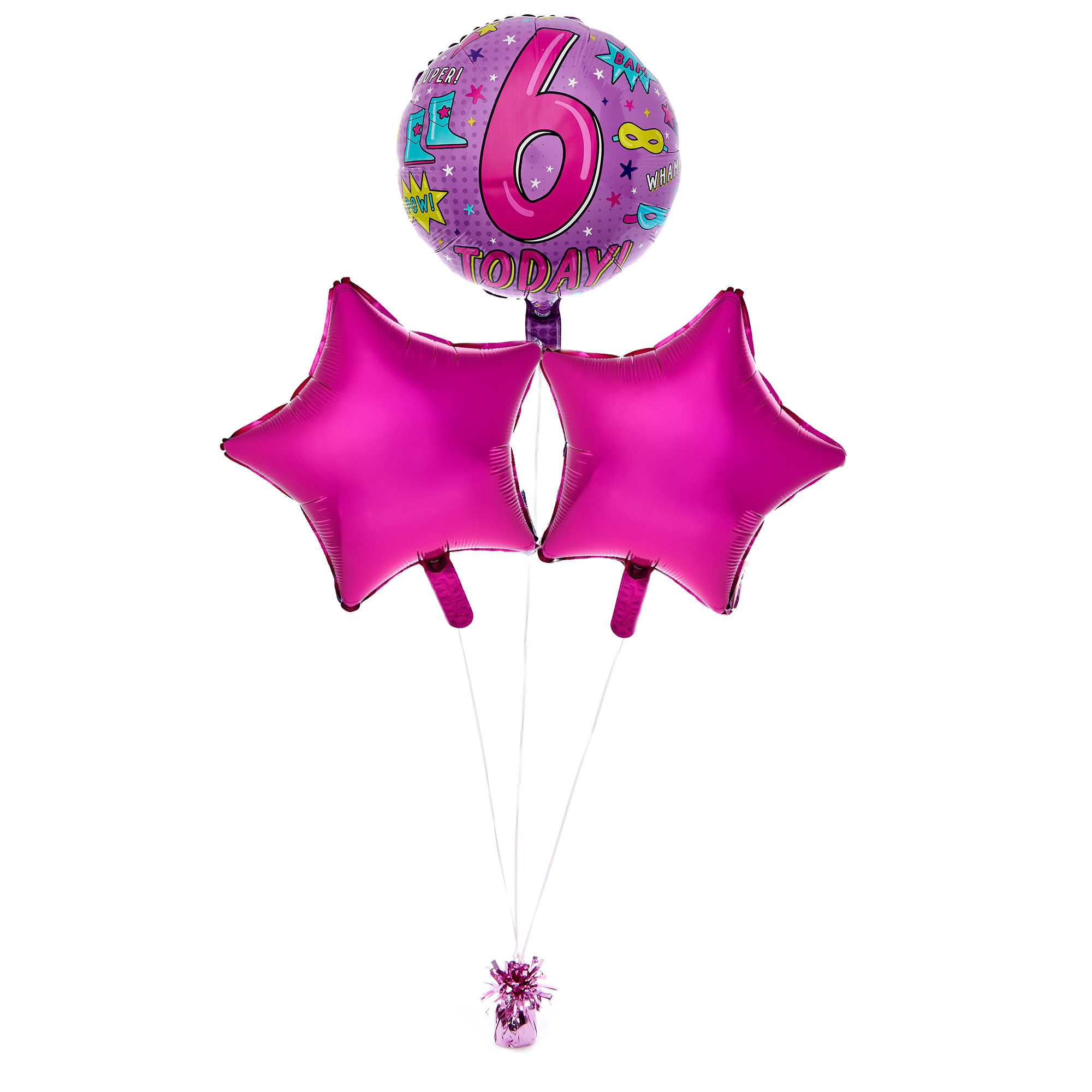 6 Today Birthday Balloon Bouquet - DELIVERED INFLATED!