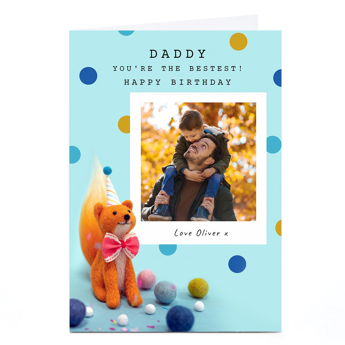 Photo Lemon & Sugar Birthday Card - Daddy, Fox