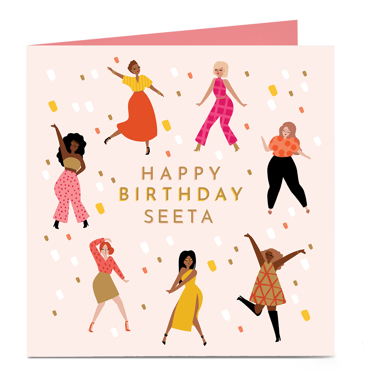 Personalised Charity Birthday Card - Dancing Ladies 