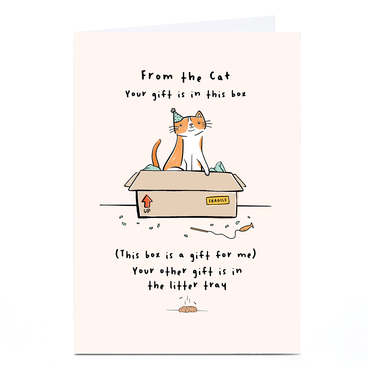 Personalised Birthday Card - The Box is For Me, From The Cat