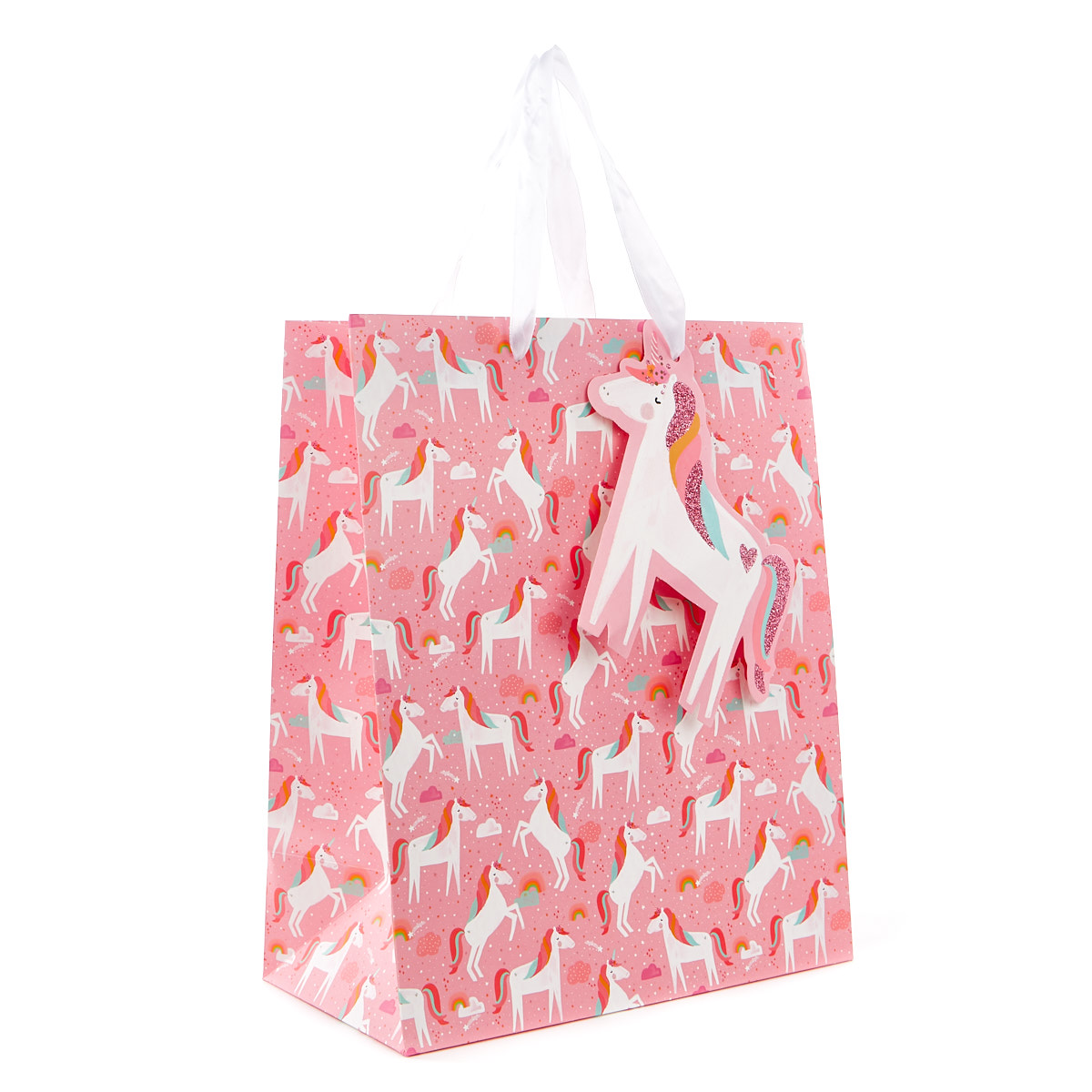 Large Portrait Gift Bag - Unicorns & Rainbows