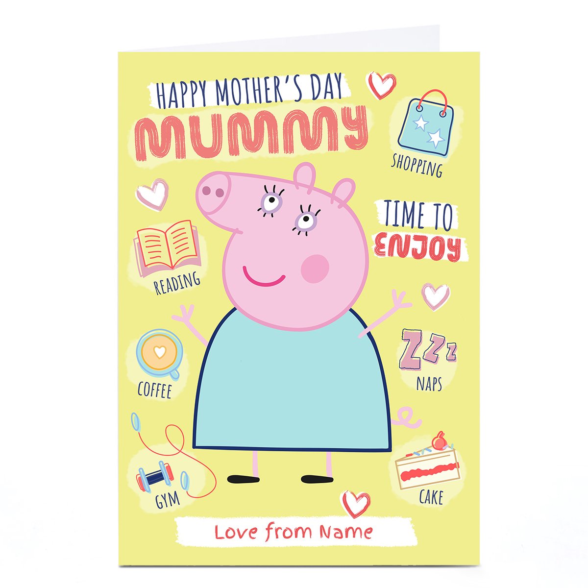 Personalised Peppa Pig Mother's Day Card - Time to Enjoy, Mummy