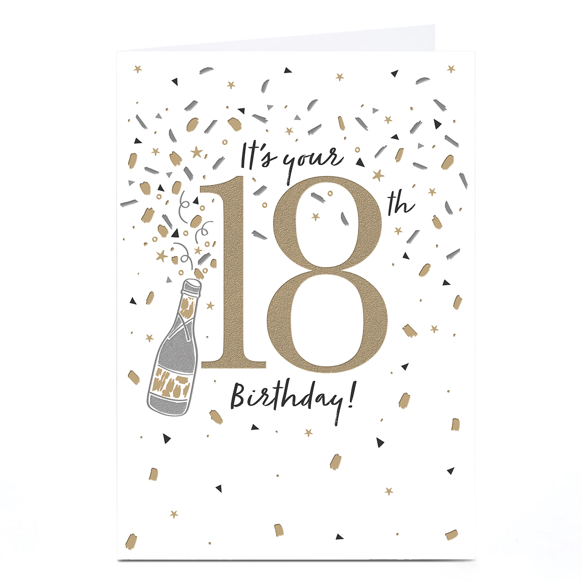 18th Birthday Card - Popped Champagne Confetti