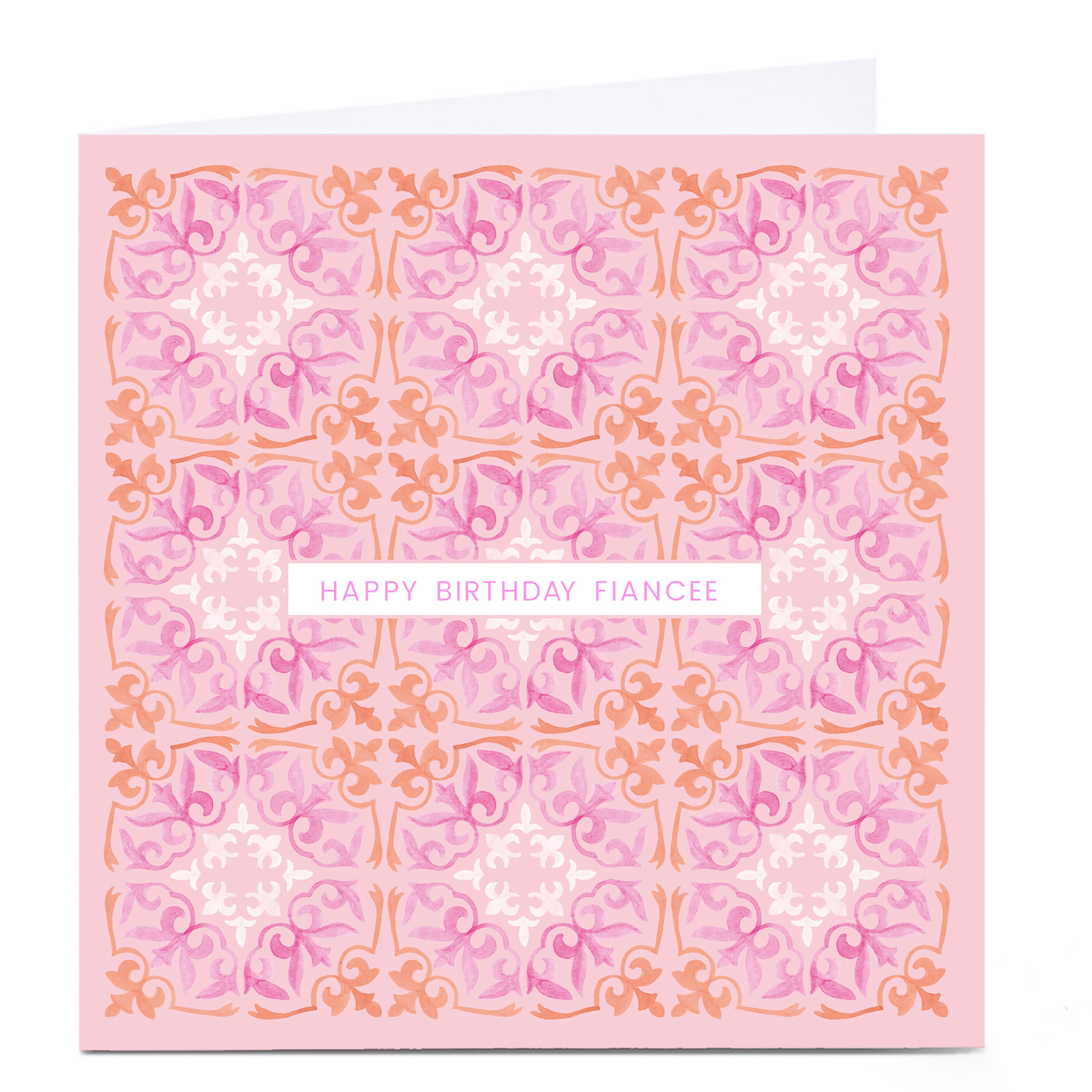 Personalised Birthday Card - Pink and Orange Mosaic