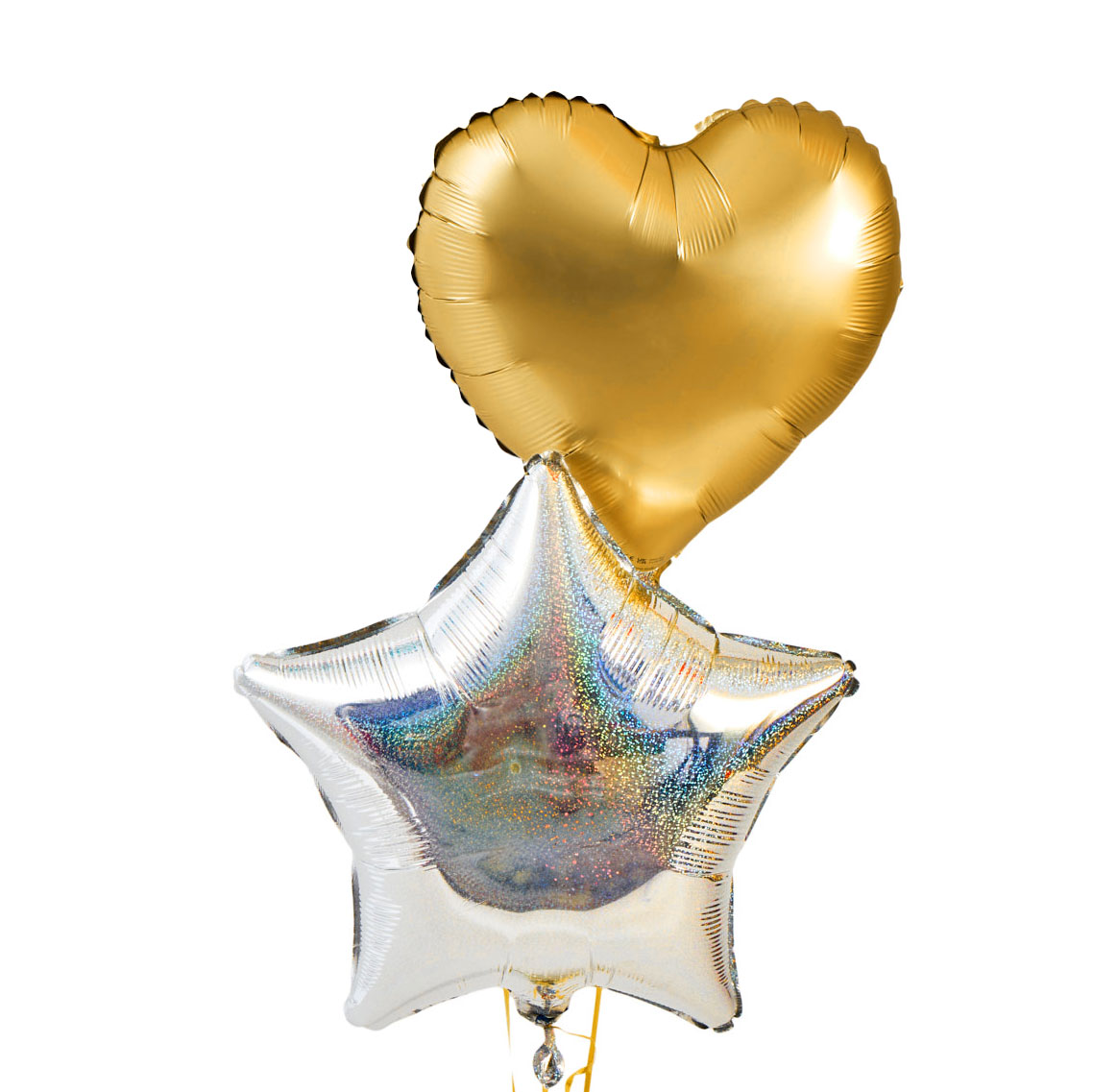 Silver & Gold Display Inflated Balloon Arrangement