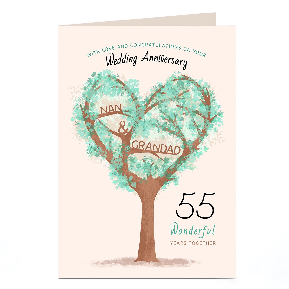 Personalised Anniversary Card - Years Together Tree