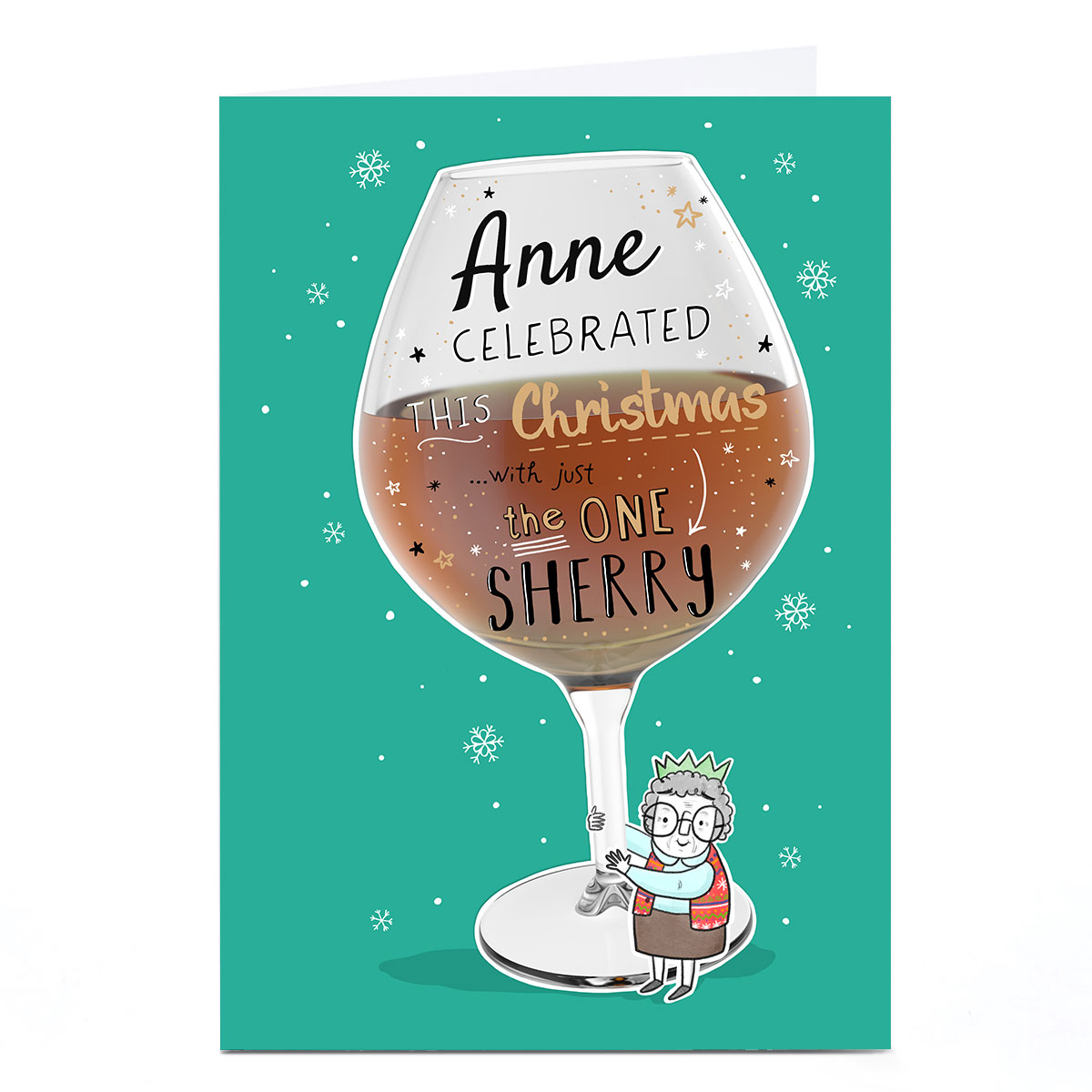 Personalised Christmas Card - Just The One Sherry