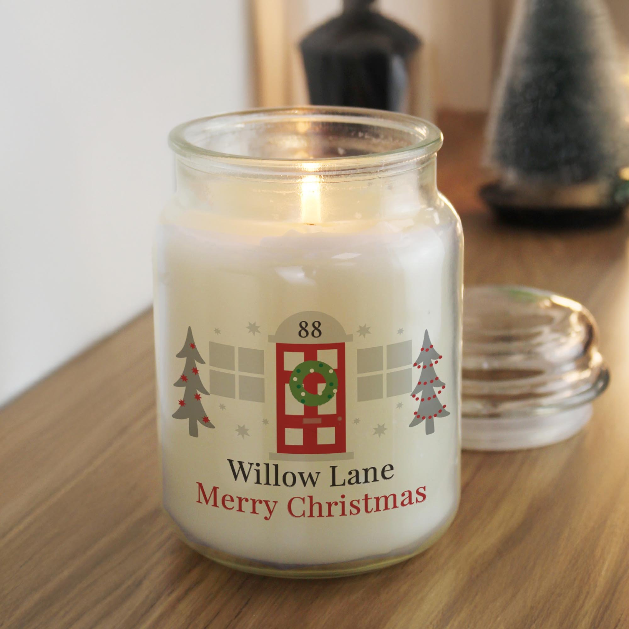 Personalised Home For Christmas Large Candle Jar,  Personalised Home For Christmas Large Candle Jar