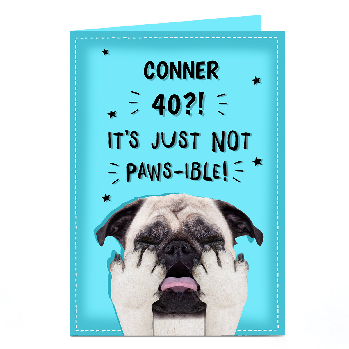 Personalised Editable Age Birthday Card - Dog