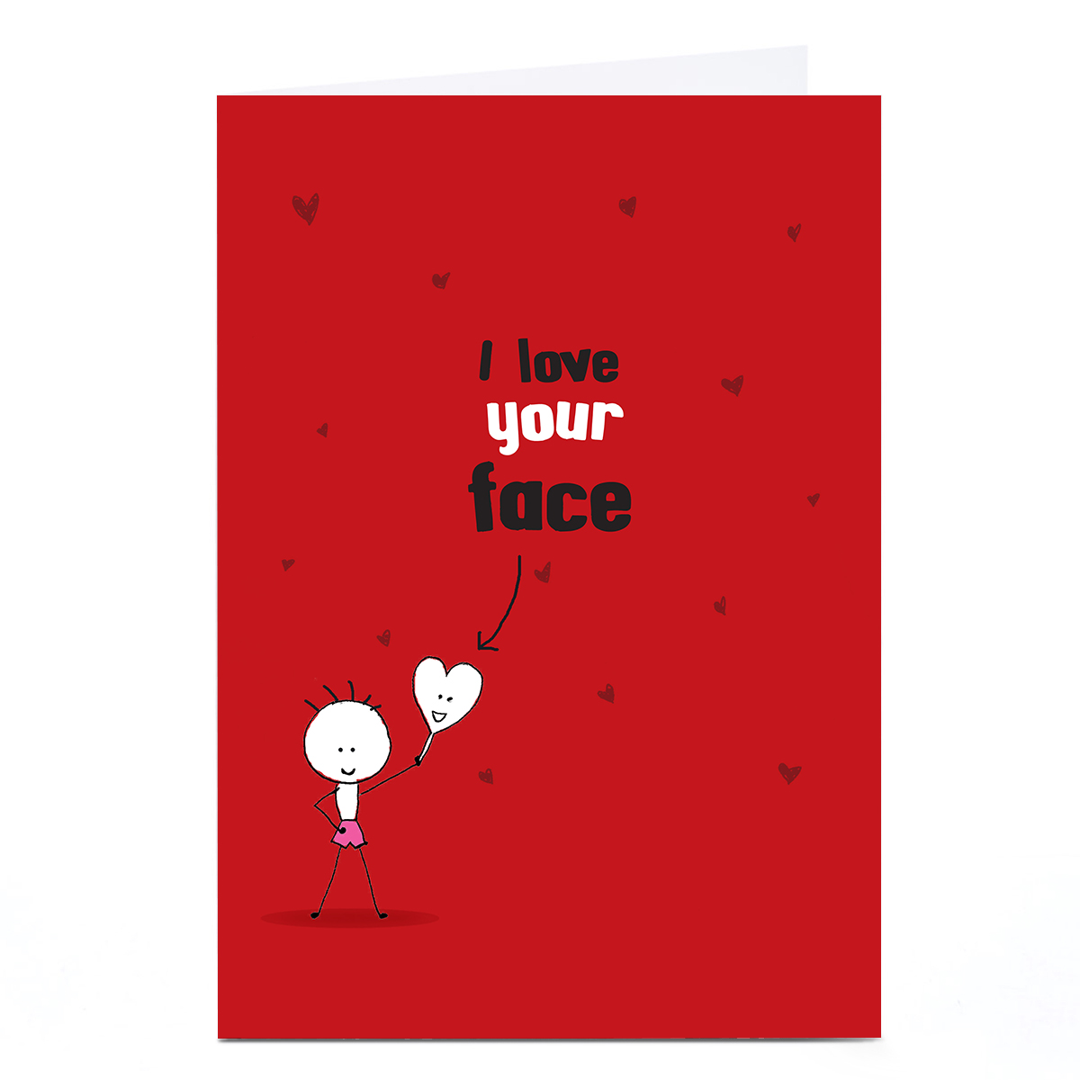 Personalised Quitting Hollywood Valentine Card- I love your Face