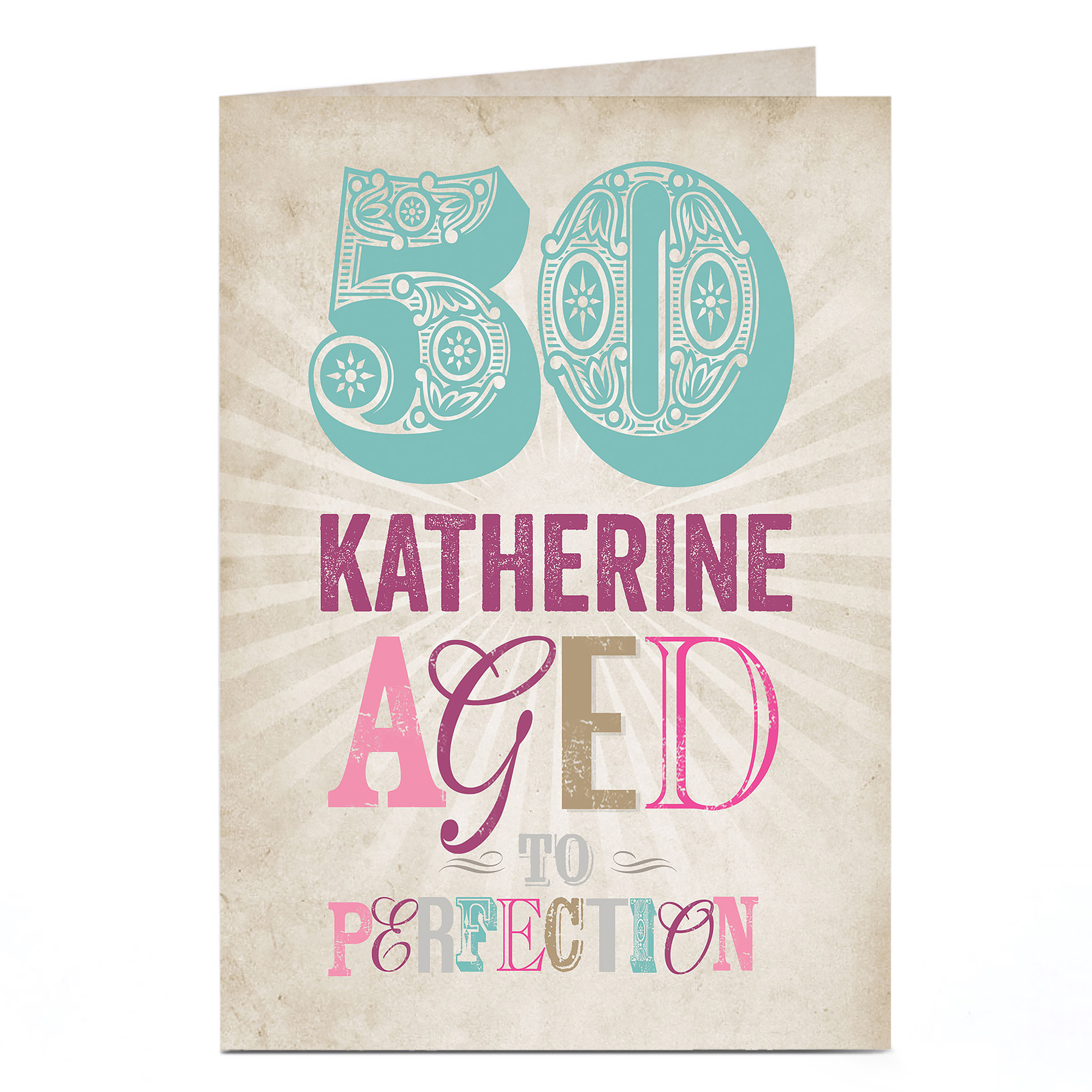 Personalised 50th Birthday Card - Aged To Perfection